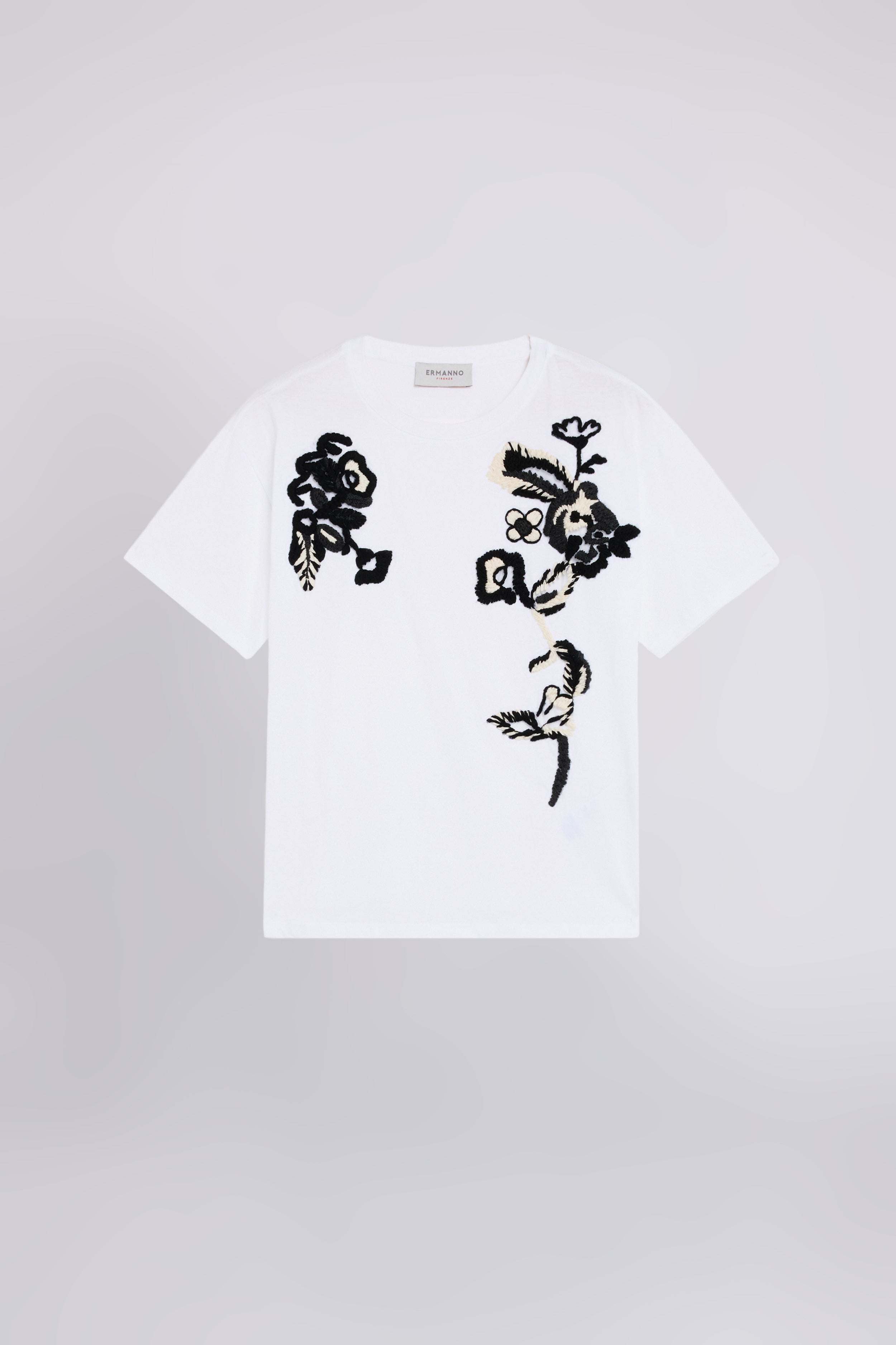 T-SHIRT DI JERSEY CON RICAMI FLOREALI