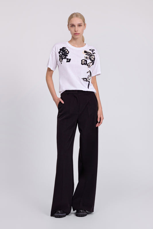 T-SHIRT DI JERSEY CON RICAMI FLOREALI
