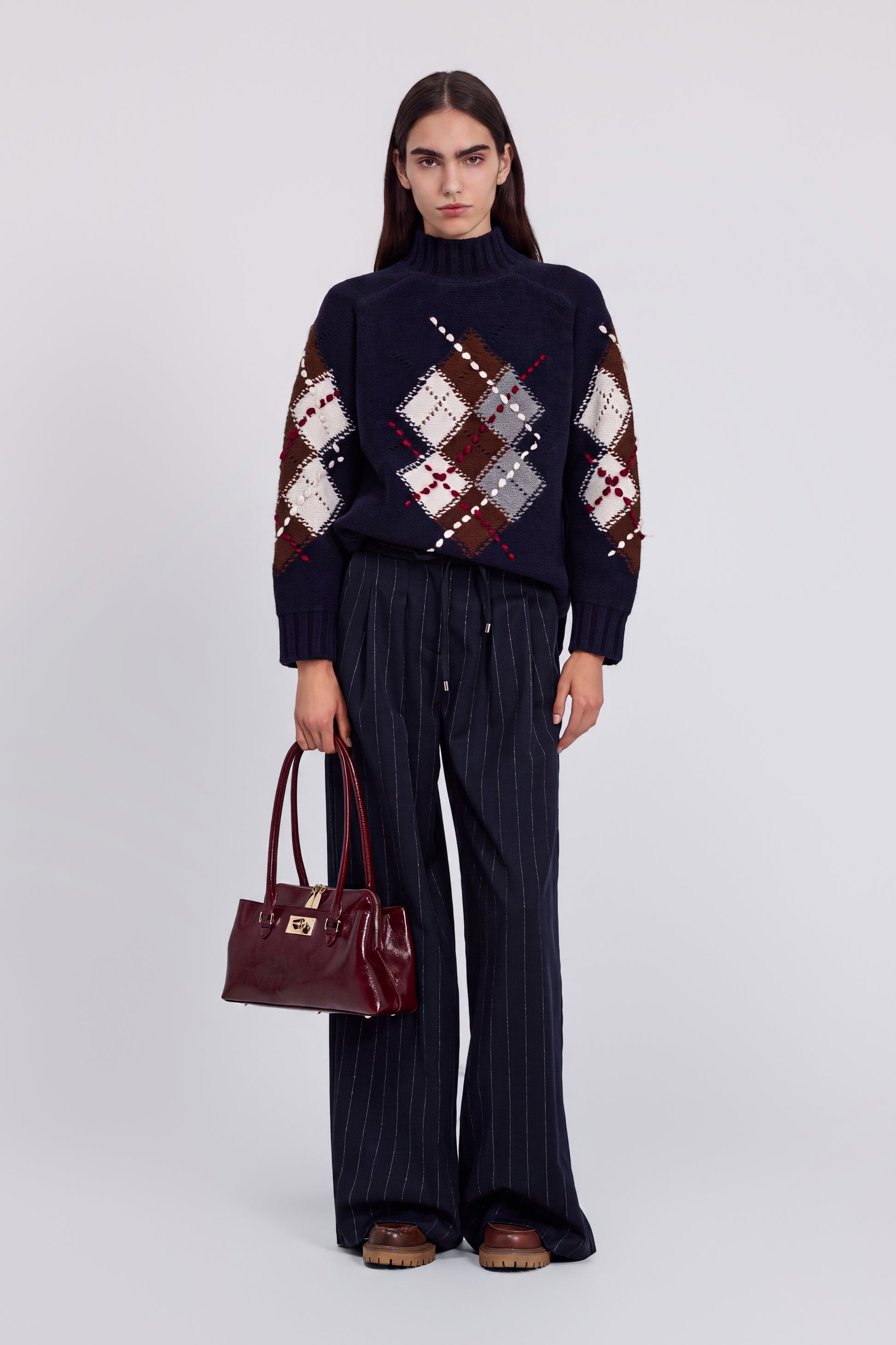 PULL COL HAUT AVEC ARGYLE MOTIF