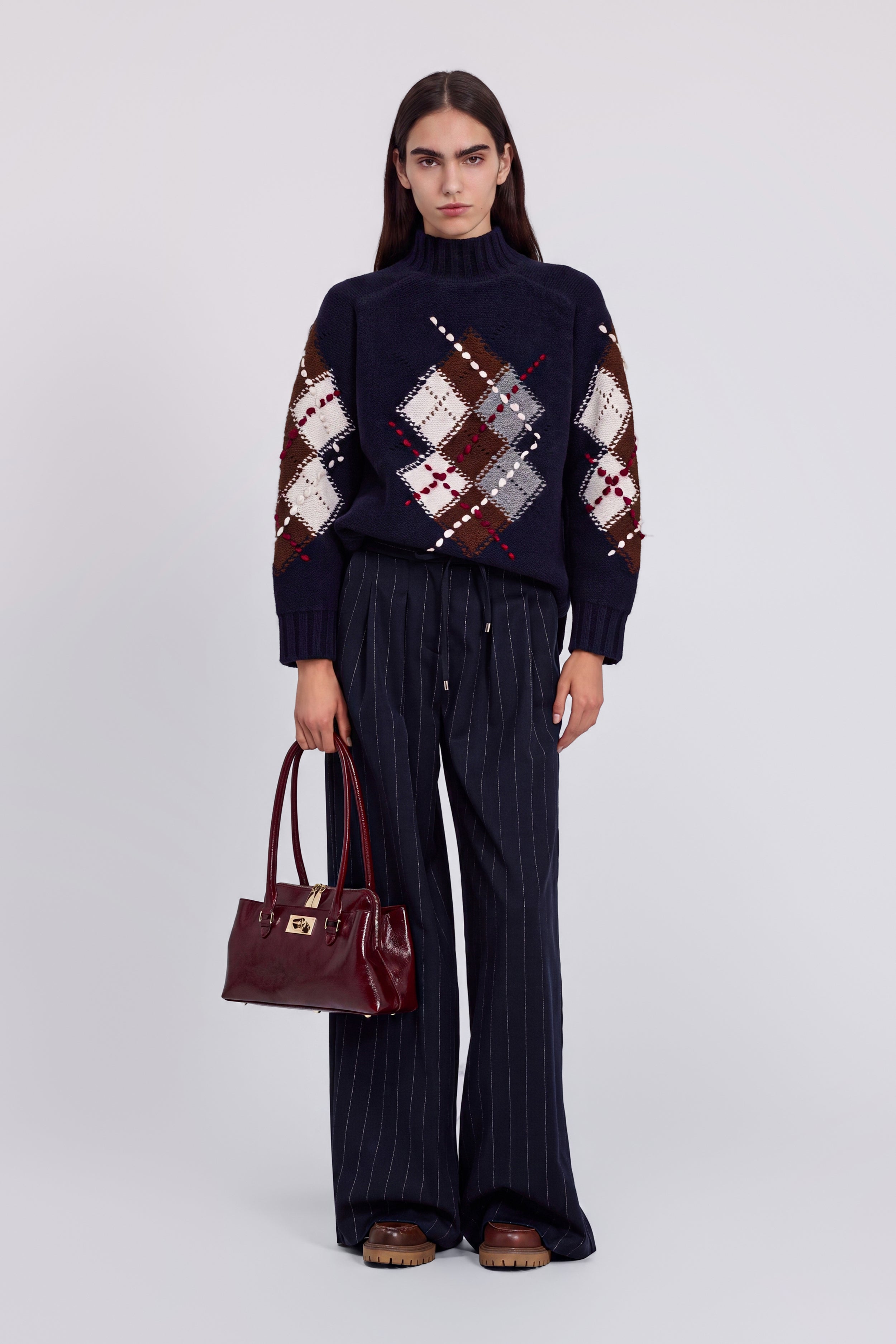 PULL COL HAUT AVEC ARGYLE MOTIF