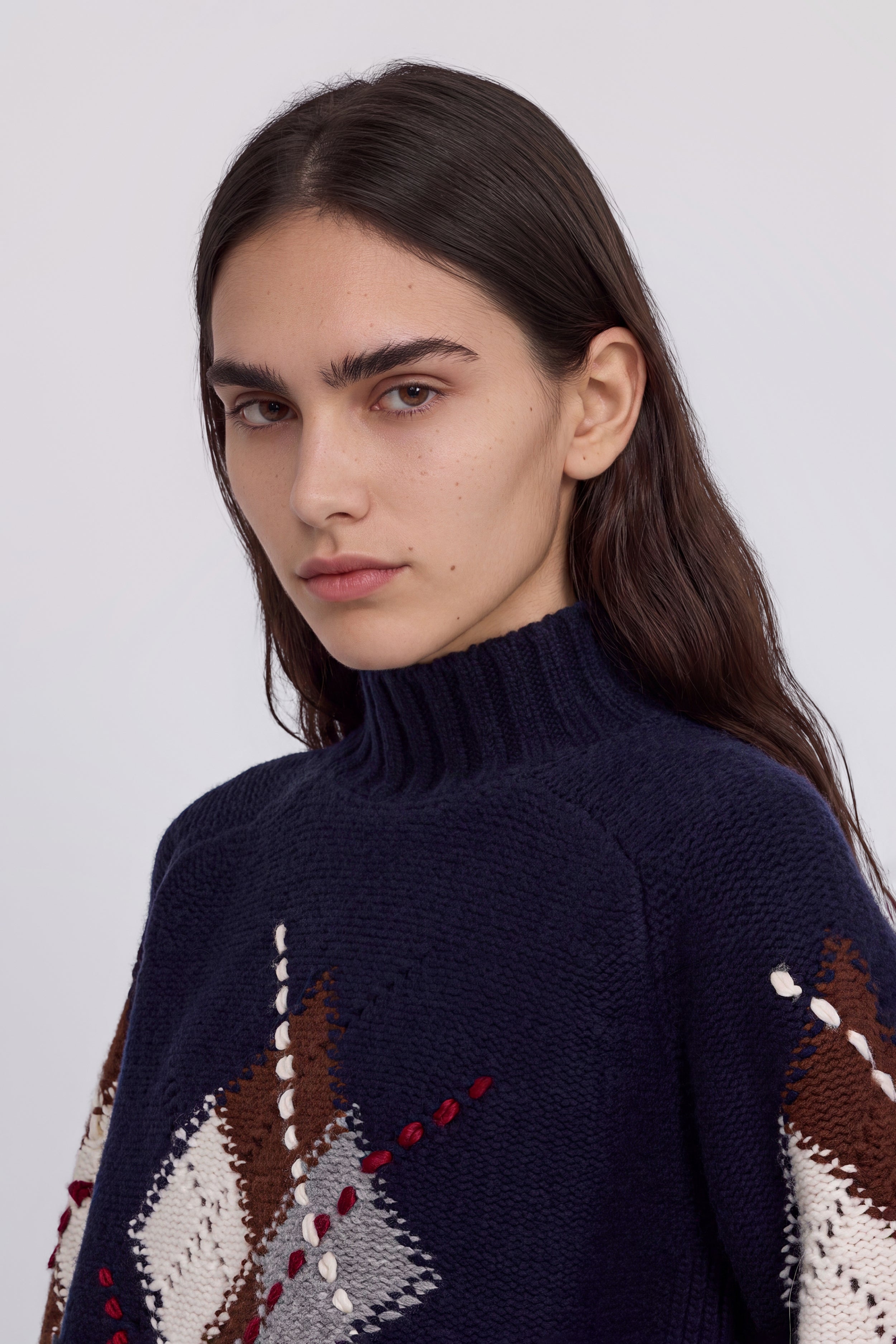 PULL COL HAUT AVEC ARGYLE MOTIF