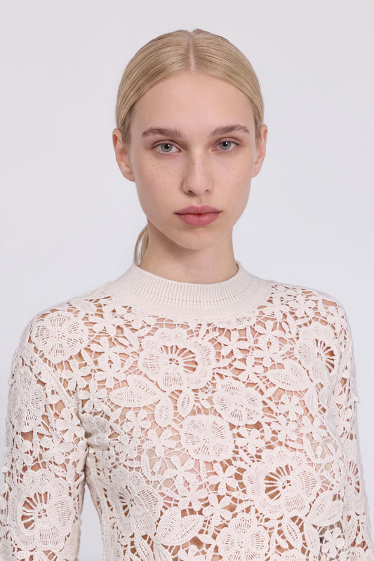 MAGLIA IN PIZZO CROCHET DI LANA