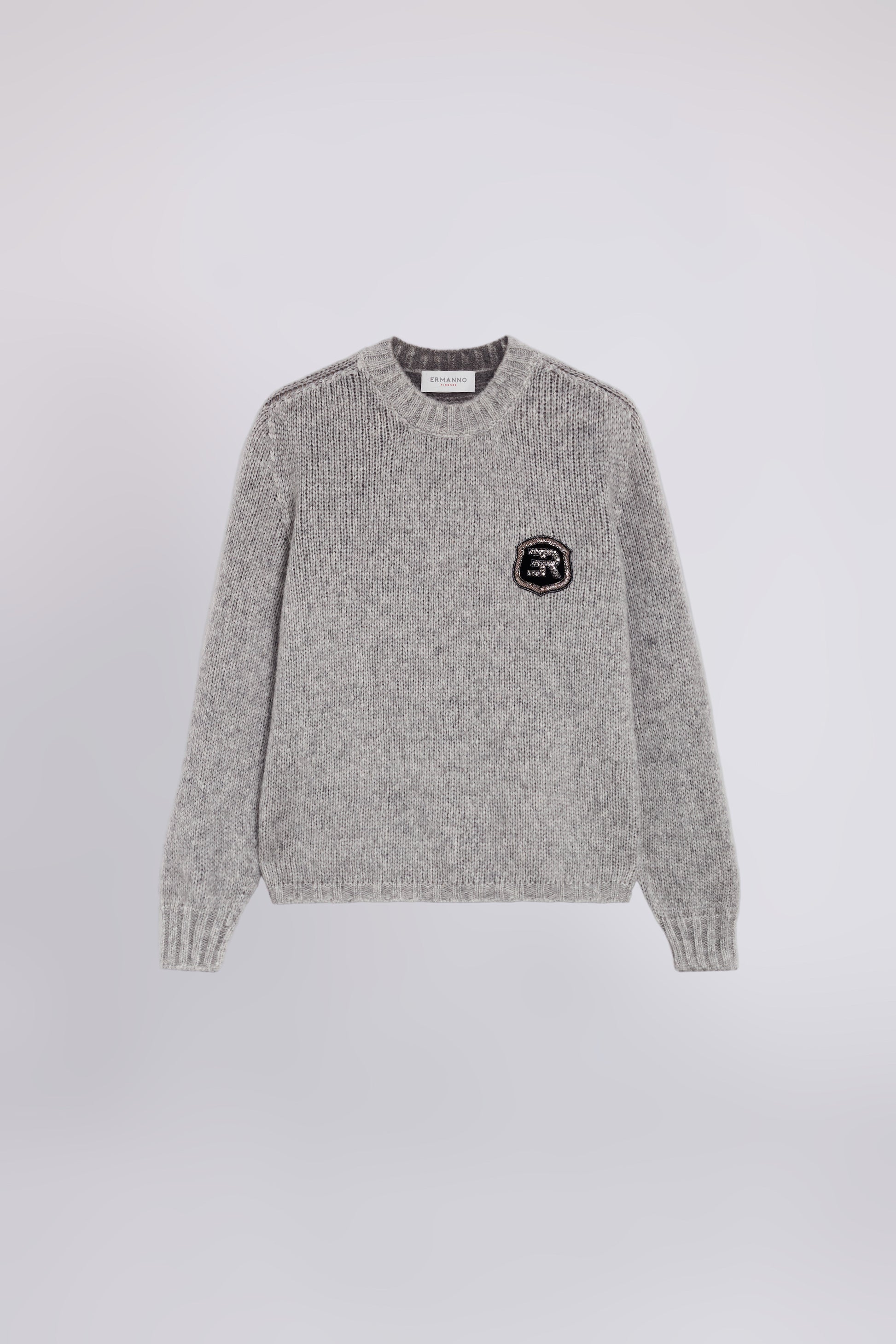 PULL EN MÉLANGE DE MOHAIR AVEC LOGO BIJOU