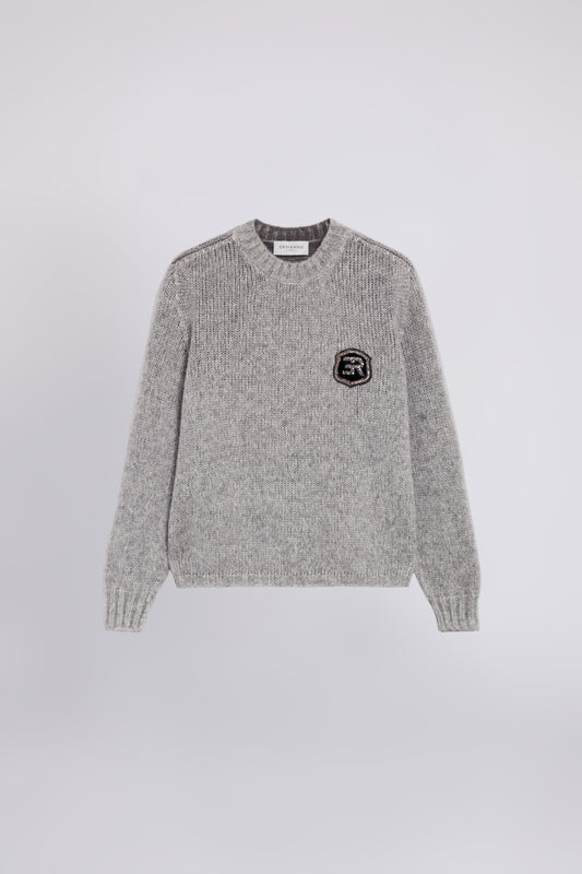 PULL EN MÉLANGE DE MOHAIR AVEC LOGO BIJOU