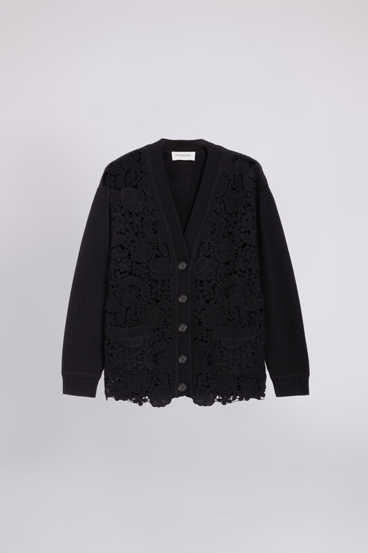 CARDIGAN EN DENTELLE CROCHET DE LAINE