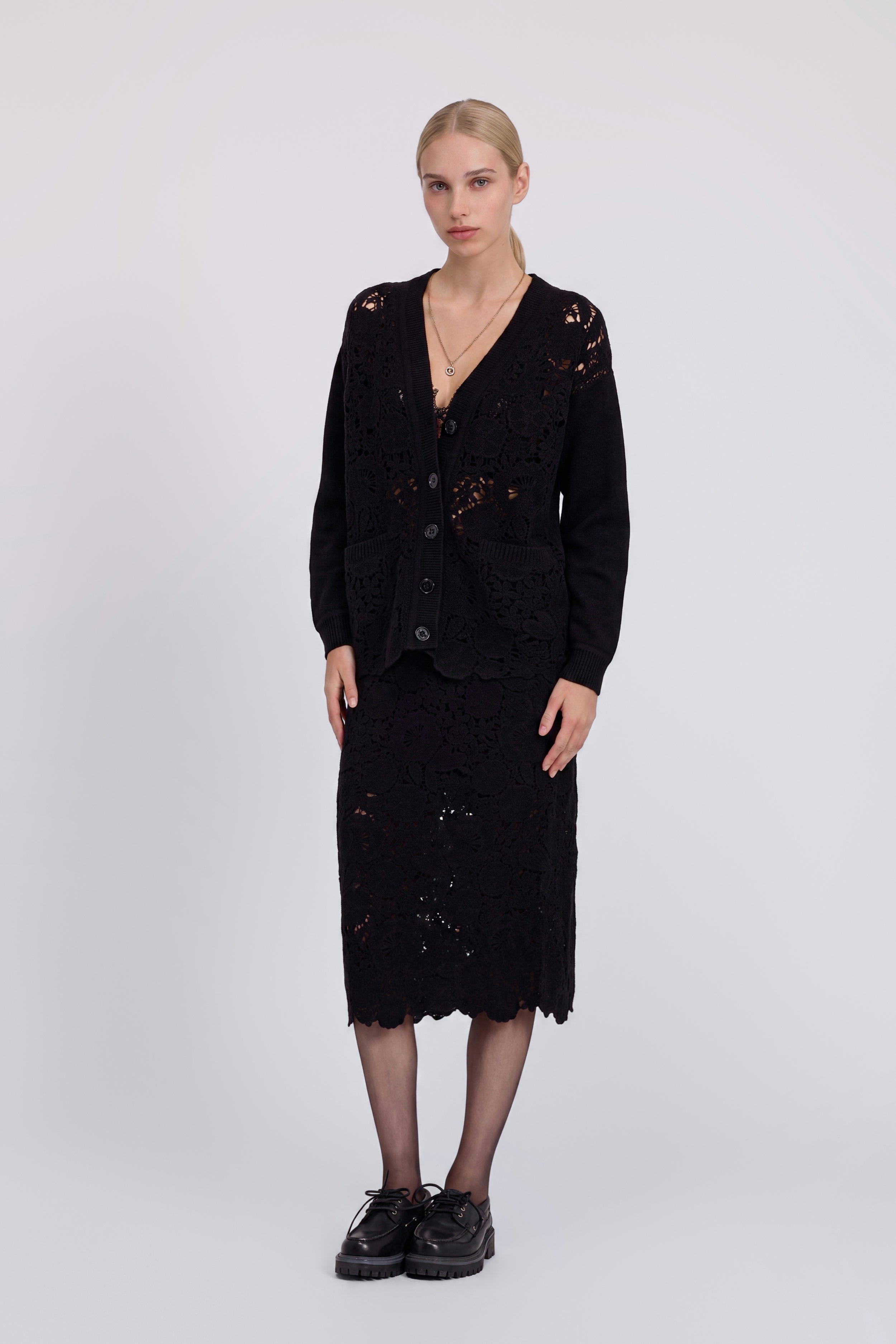 WOOL CROCHET LACE CARDIGAN