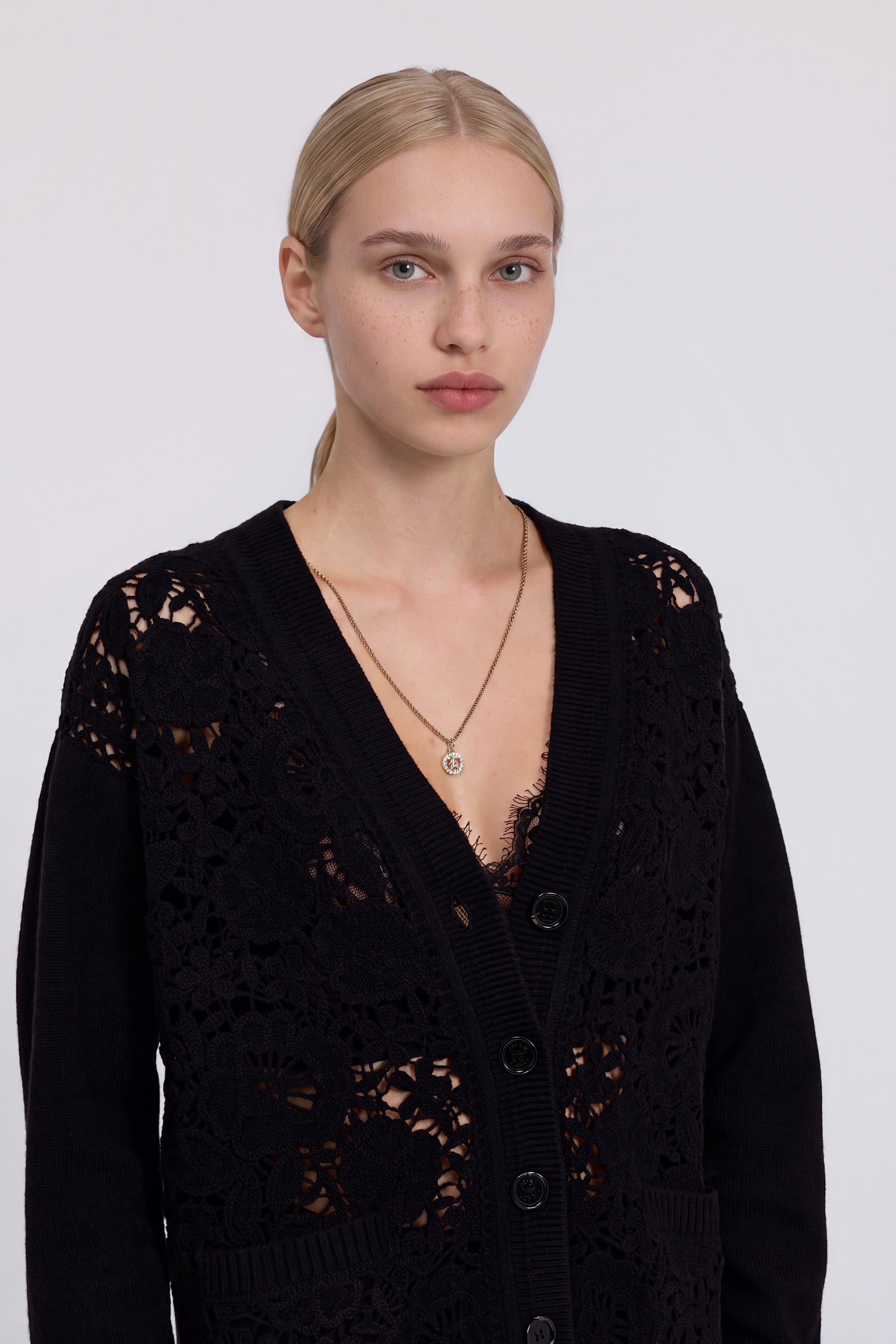 WOOL CROCHET LACE CARDIGAN