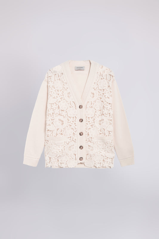 CARDIGAN EN DENTELLE CROCHET DE LAINE