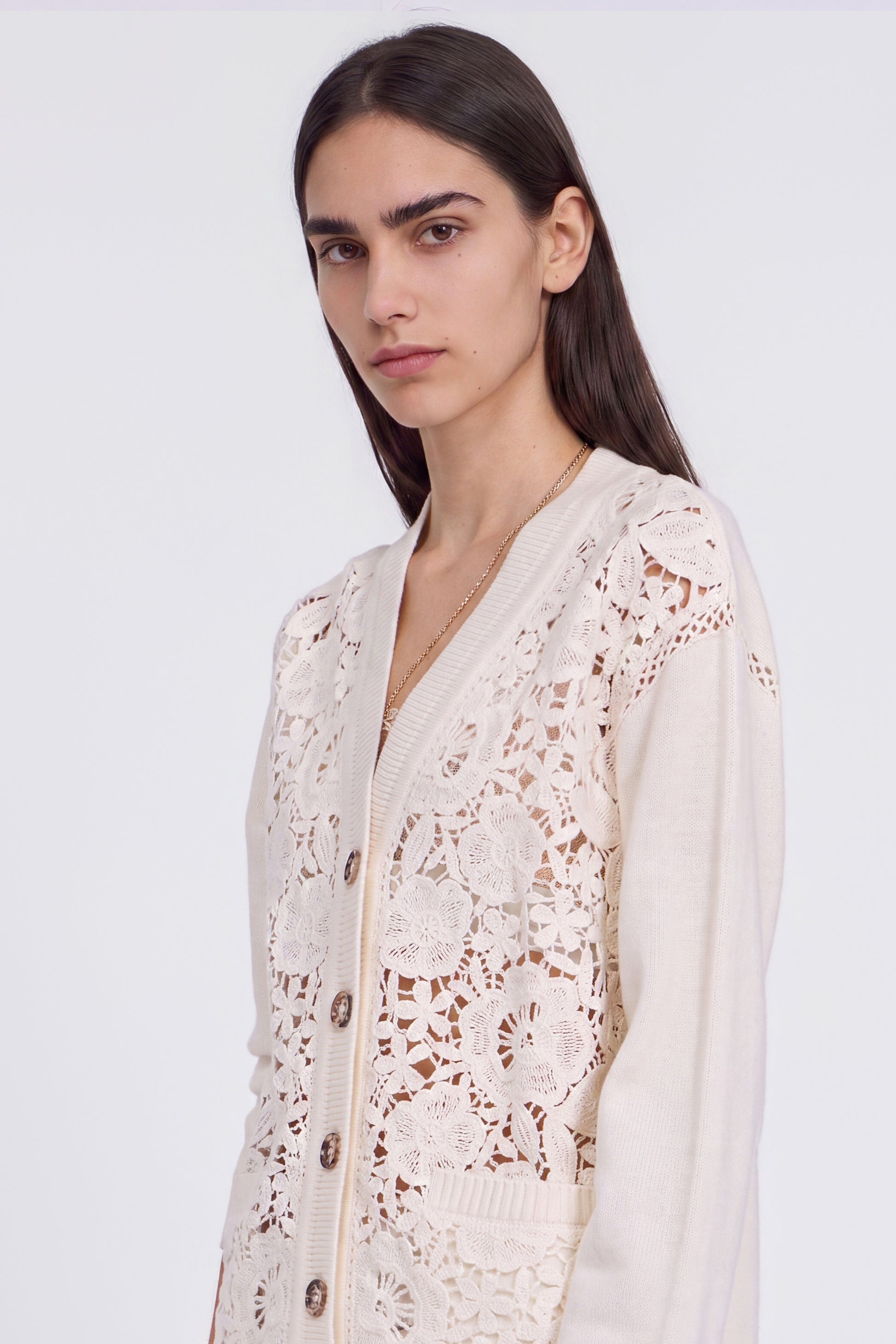 WOOL CROCHET LACE CARDIGAN