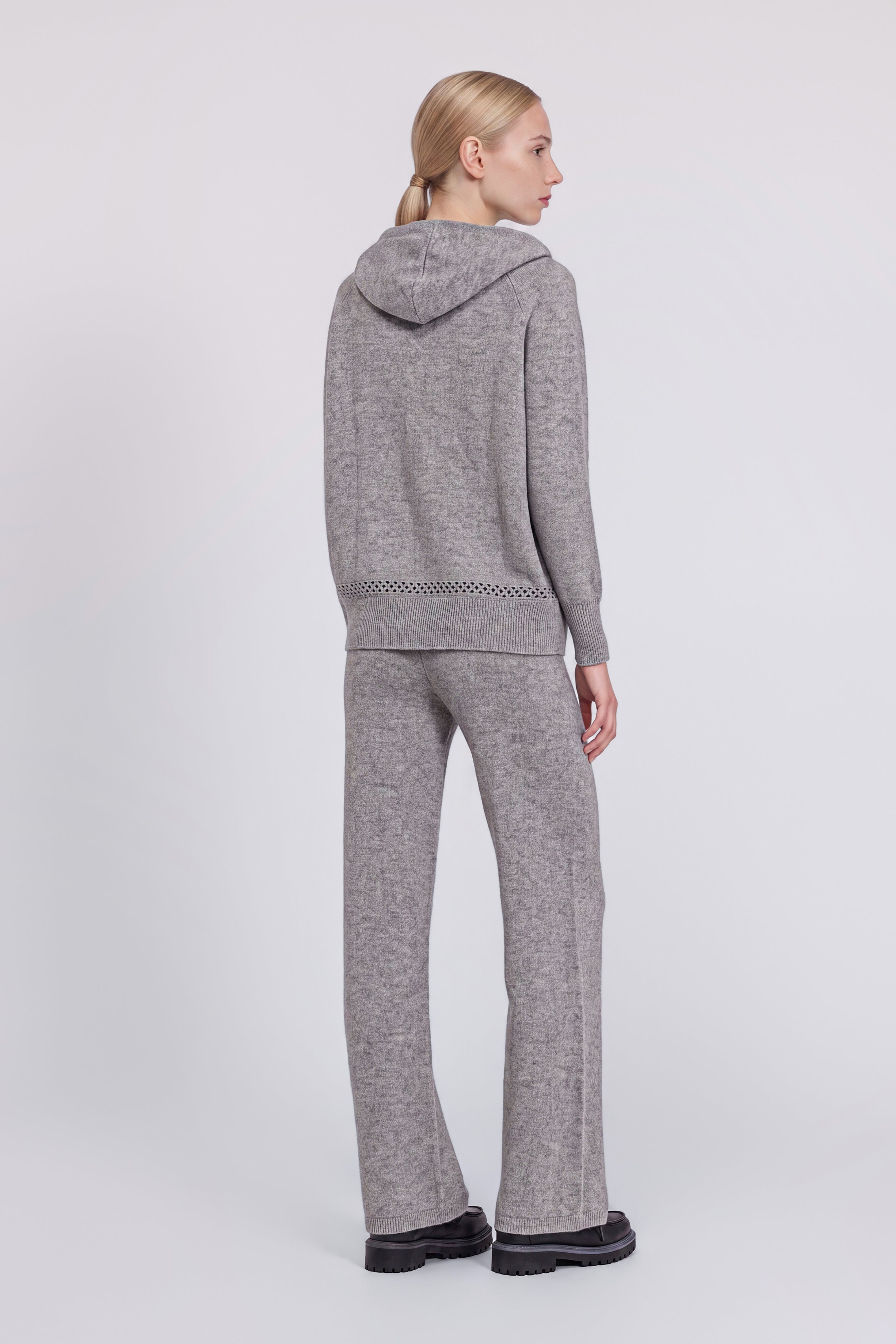 CARDIGAN ZIPPĖ EN LAINE ET CACHEMIRE AVEC BRODERIES