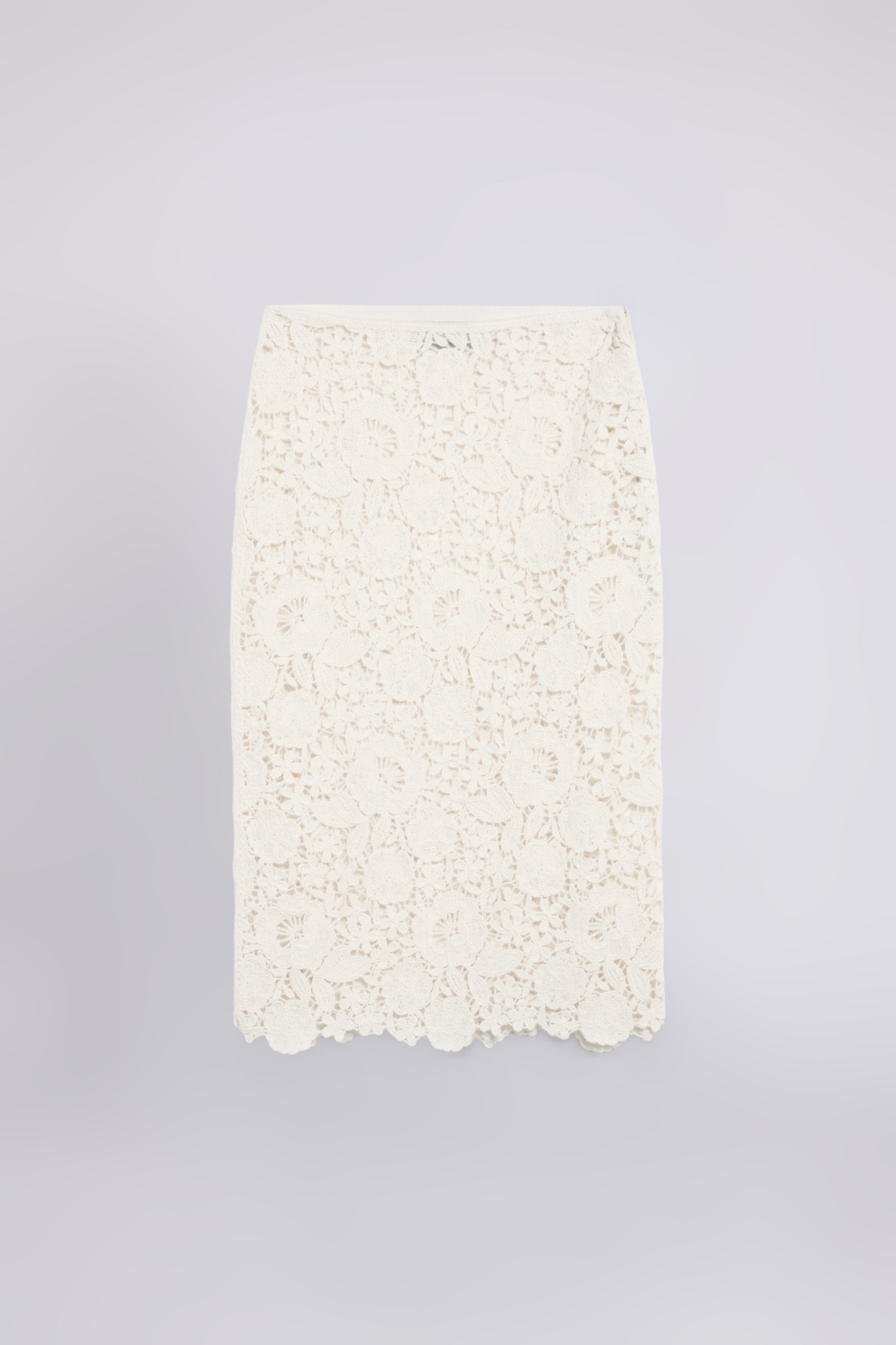 JUPE MIDI EN DENTELLE CROCHET DE LAINE
