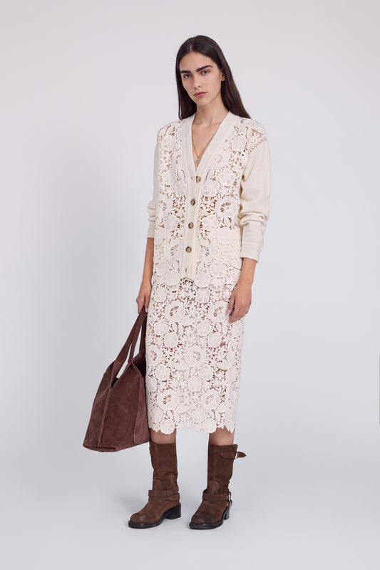 WOOL CROCHET LACE CARDIGAN