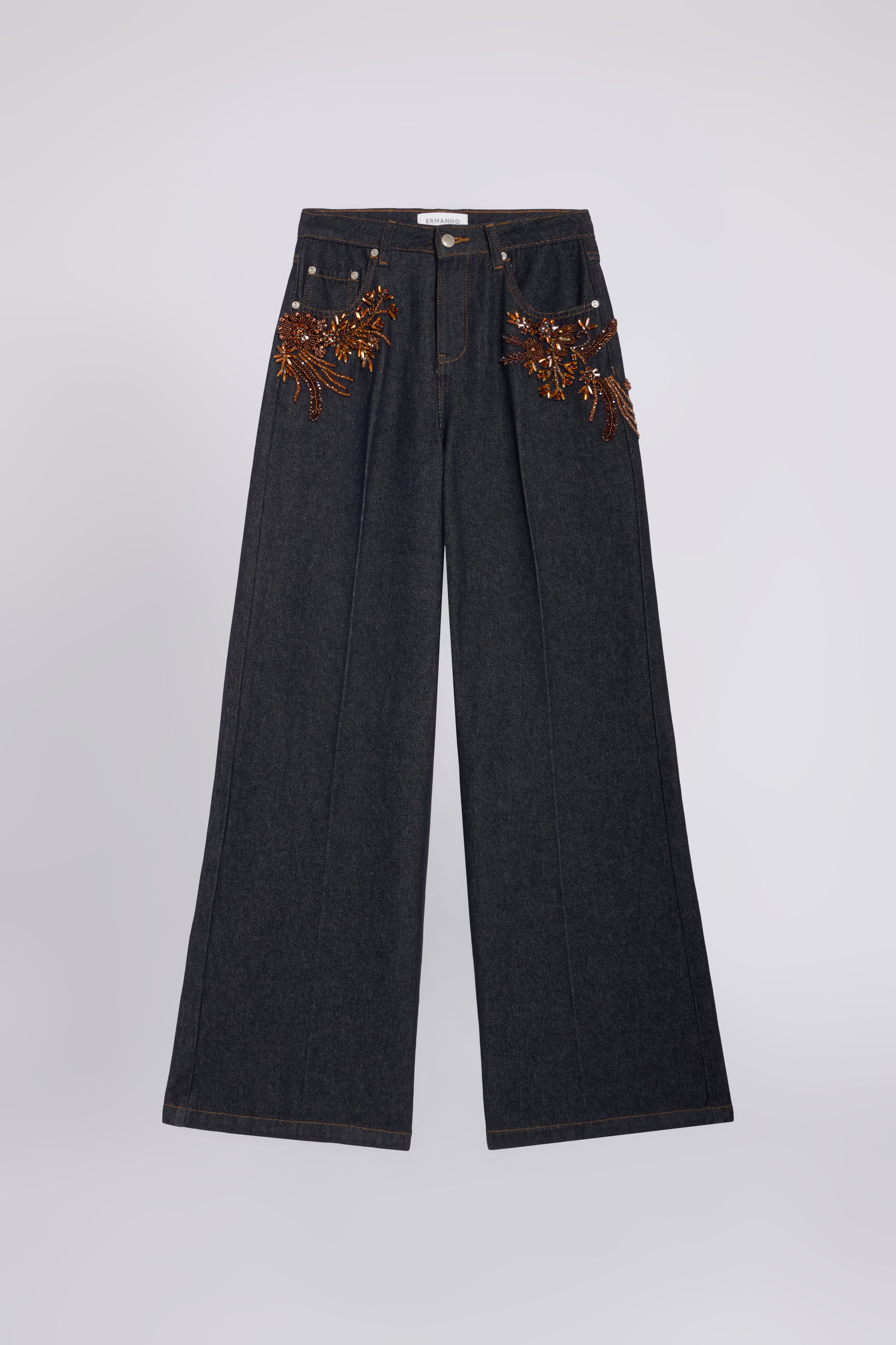 FLARE JEANS WITH JEWEL EMBROIDERIES