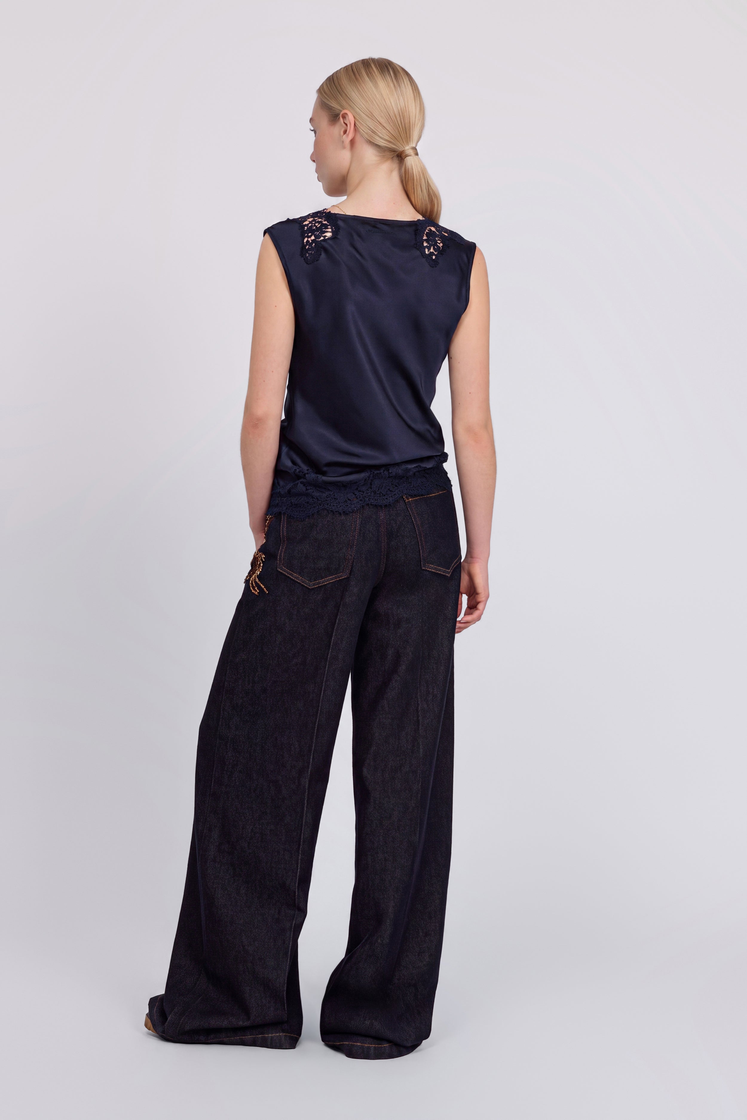 FLARE JEANS WITH JEWEL EMBROIDERIES