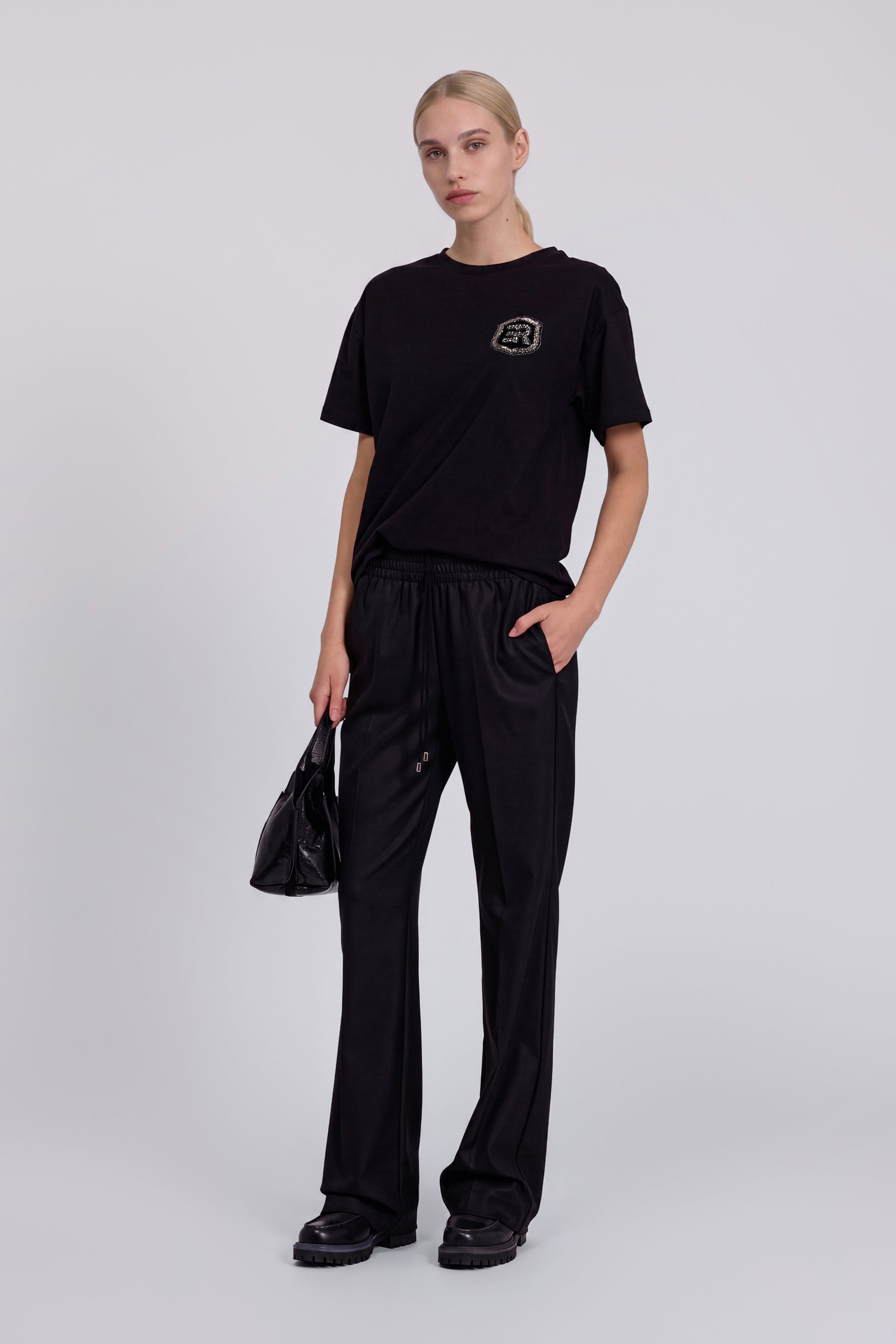 PANTALON EN FLANELLE AVEC TAILLE ÉLASTIQUE ET COULISSE