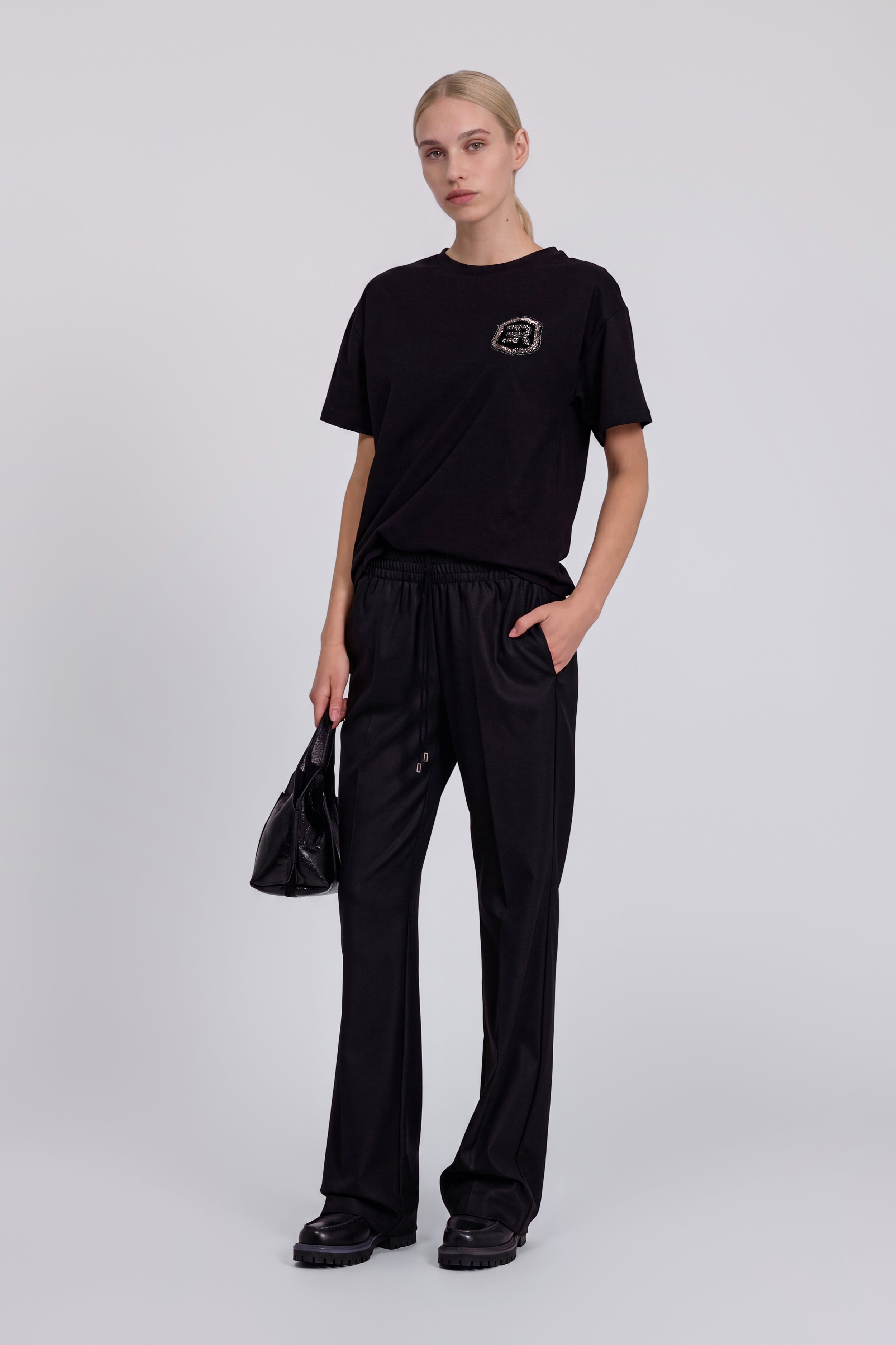 PANTALON EN FLANELLE AVEC TAILLE ÉLASTIQUE ET COULISSE
