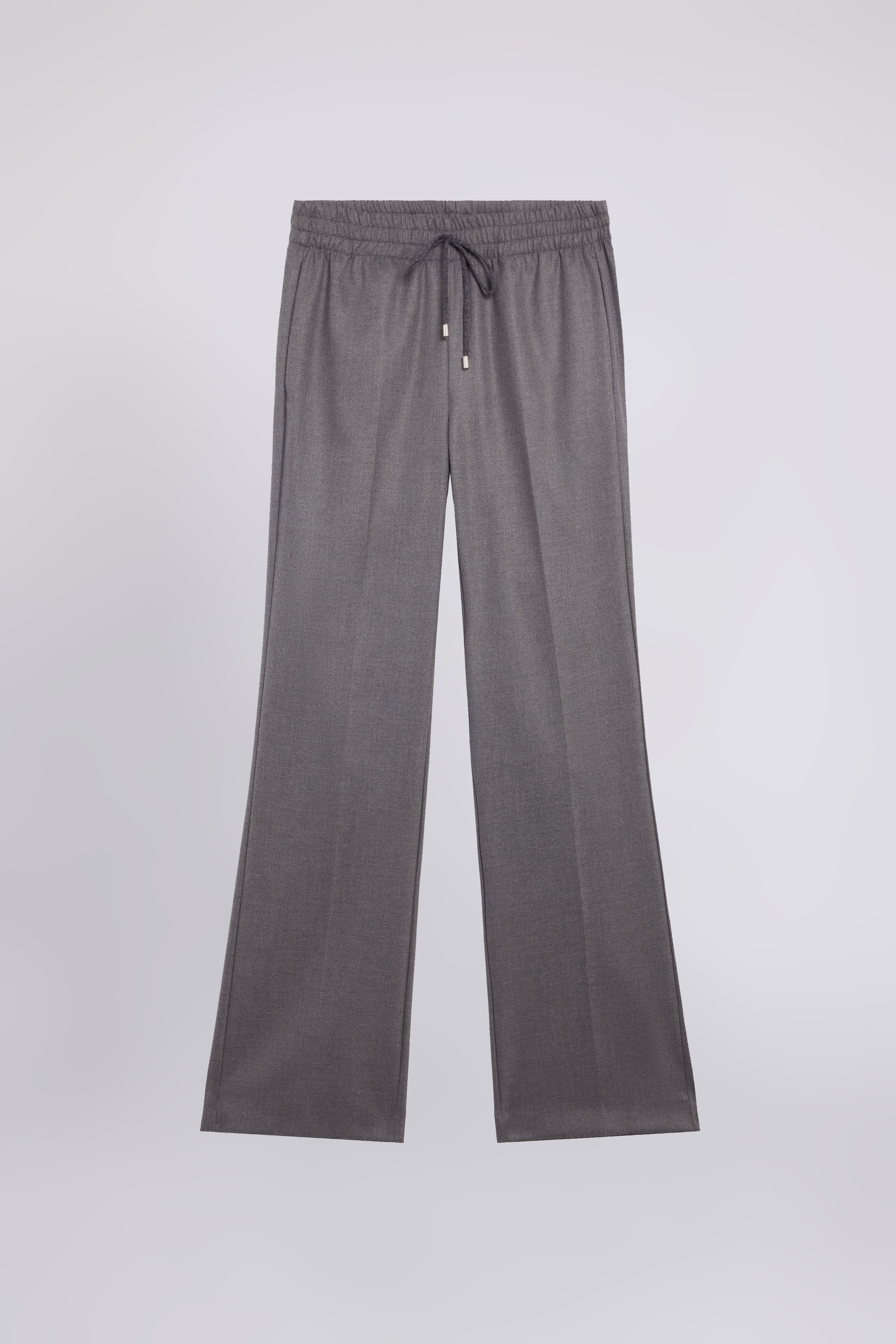FLANNEL PANTS WITH ELASTIC WAISTBAND AND DRAWSTRING