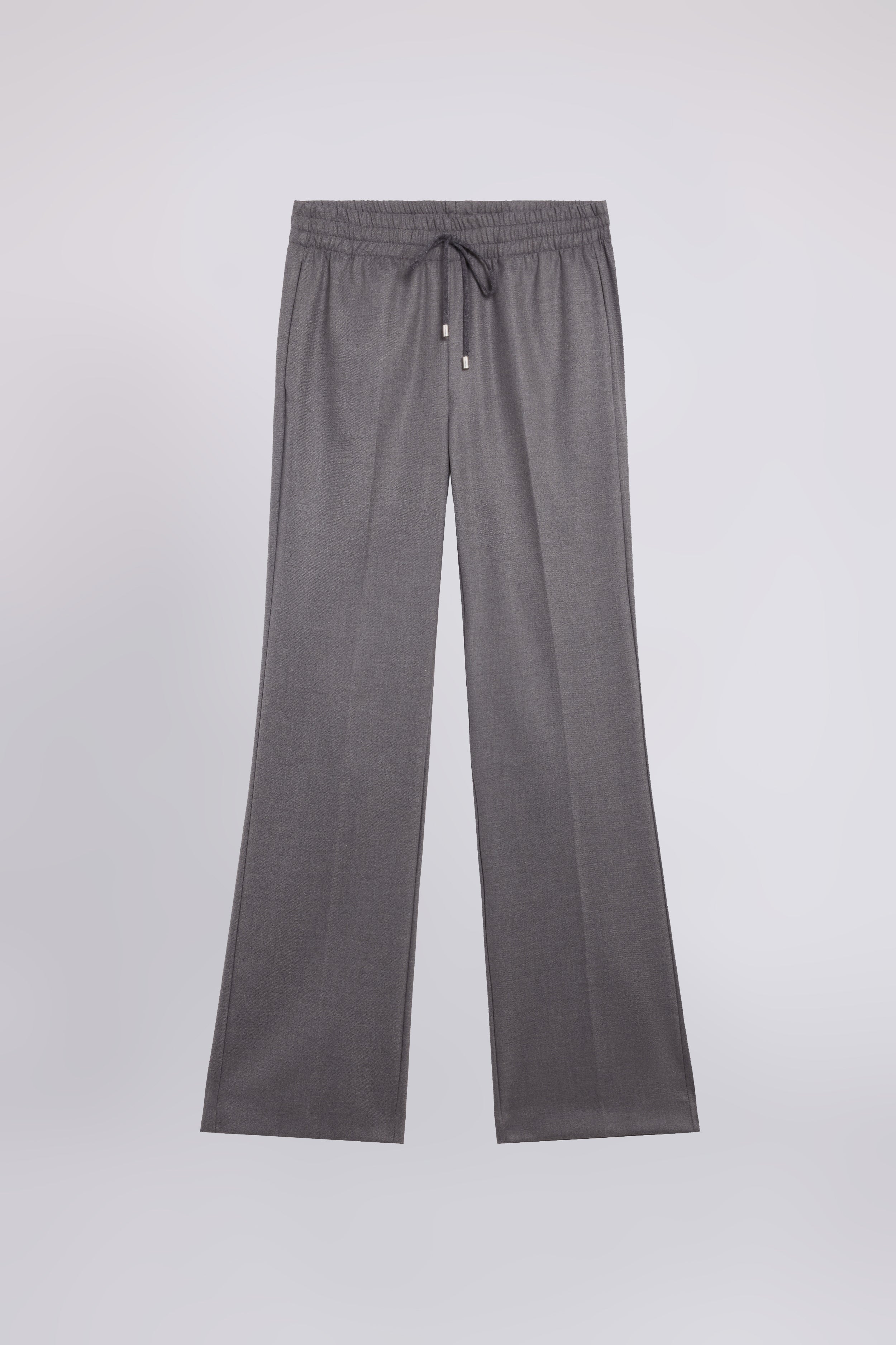 FLANNEL PANTS WITH ELASTIC WAISTBAND AND DRAWSTRING