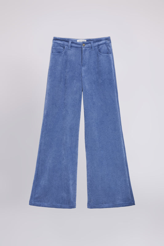 PANTALONI FLARE IN VELLUTO A COSTE