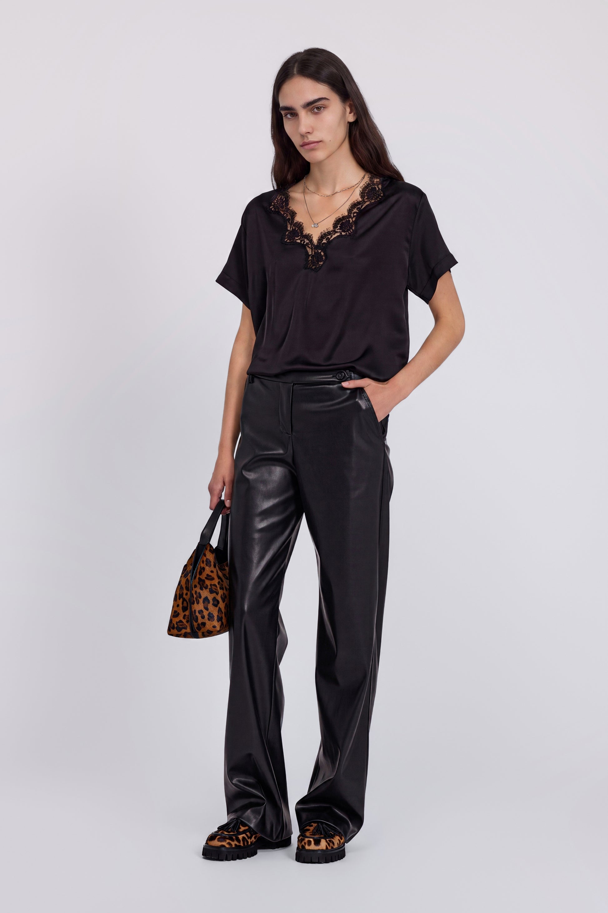 PANTALONE SARTORIALE IN ECOPELLE