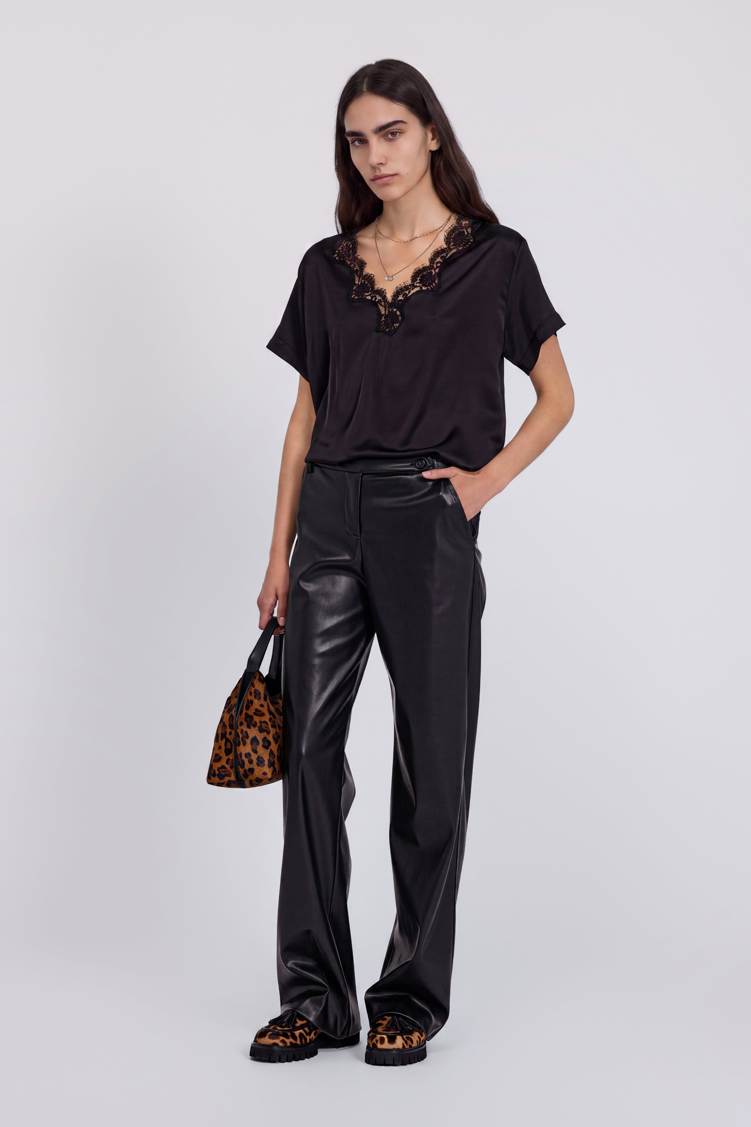 PANTALONE SARTORIALE IN ECOPELLE