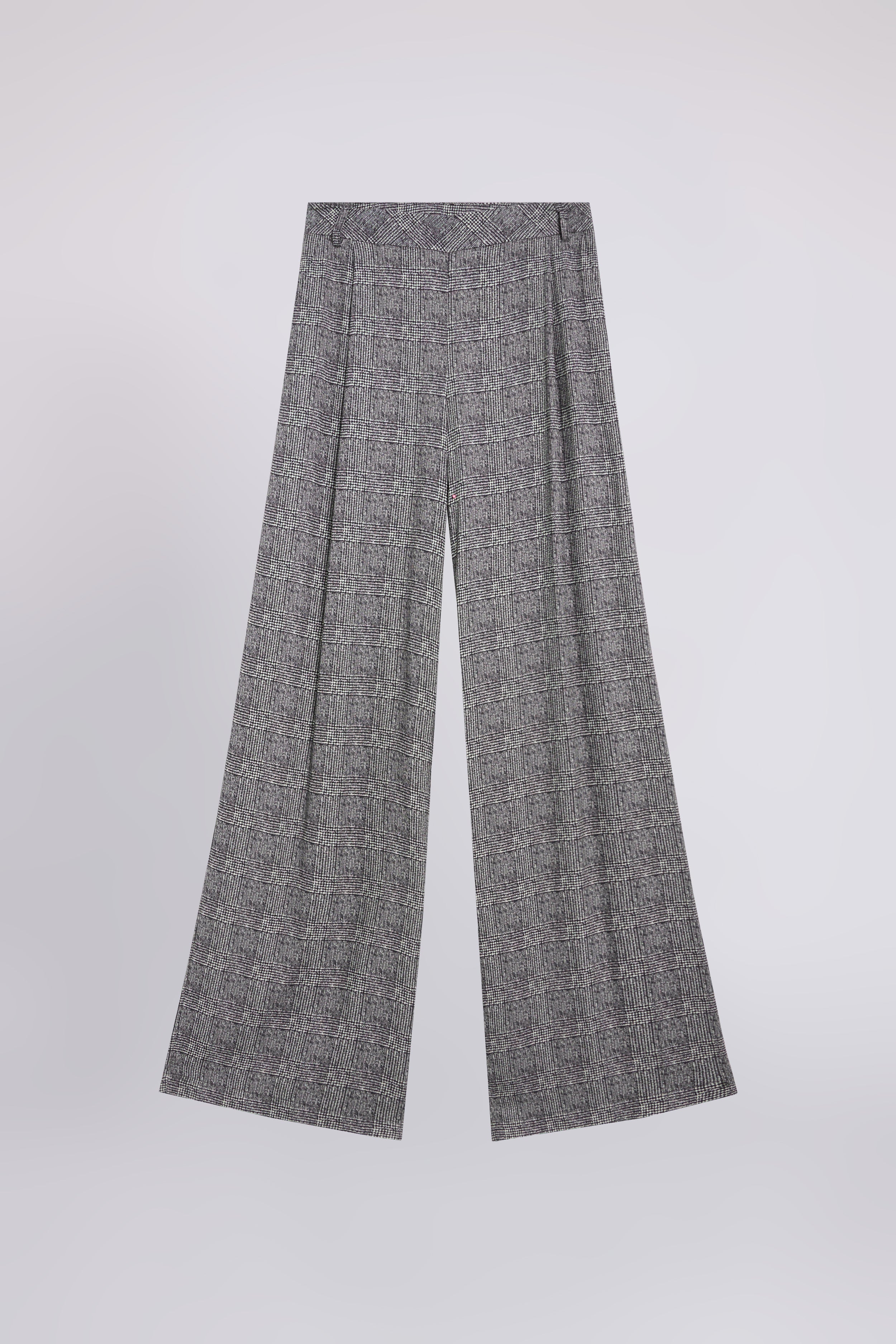 PANTALON LARGE EN VISCOSE À CARREAUX