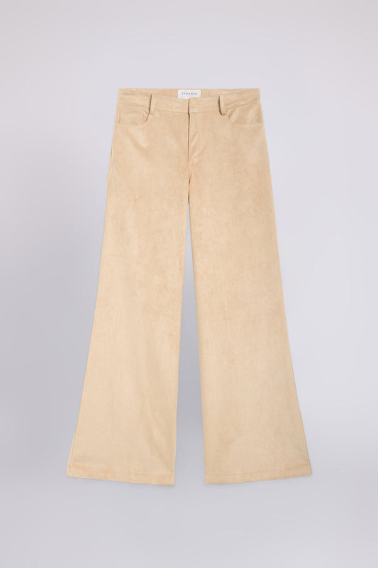 PANTALONI FLARE IN CAMOSCIO ECOLOGICO