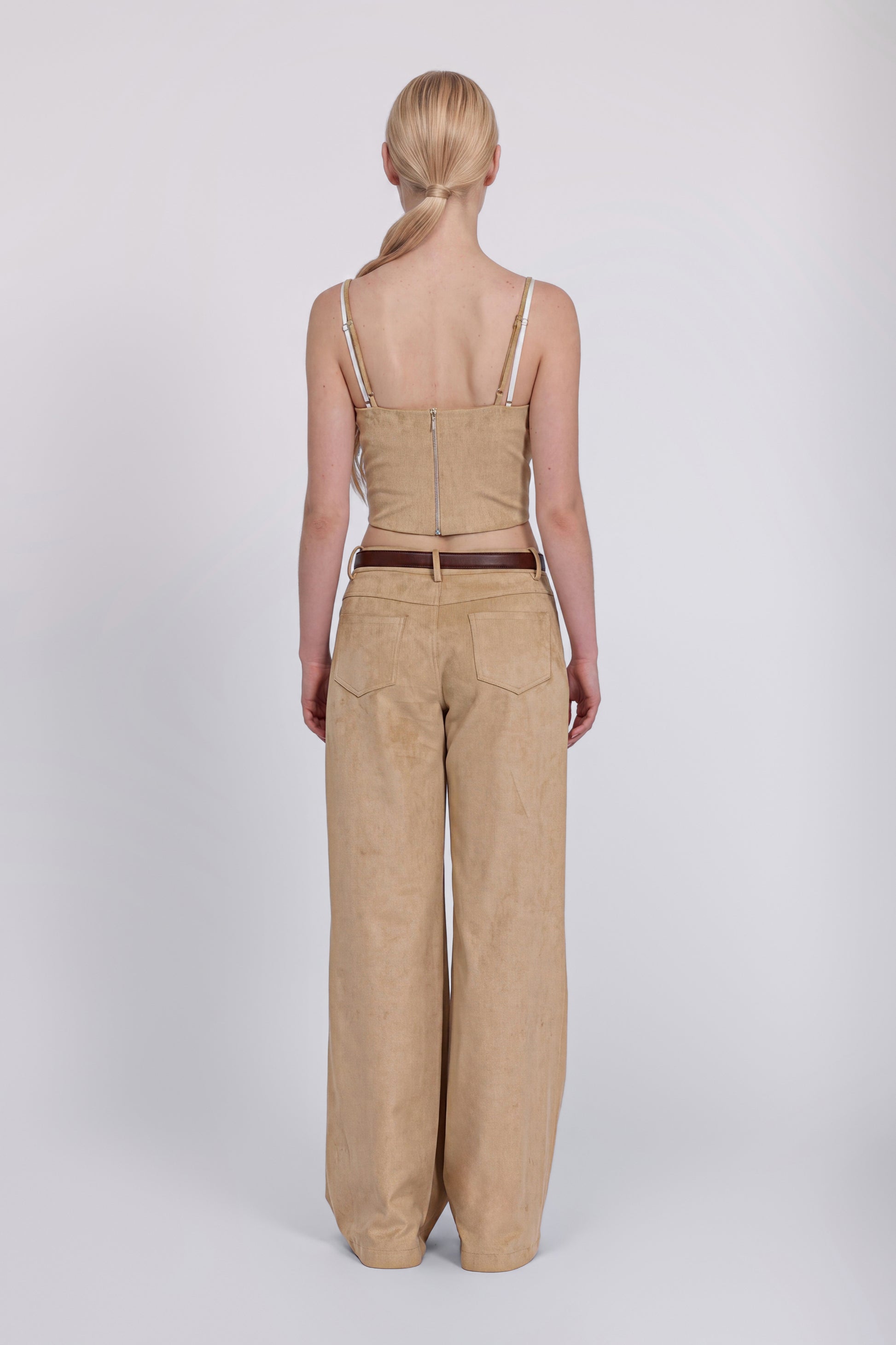 PANTALON FLARE EN SUÉDINE ÉCOLOGIQUE