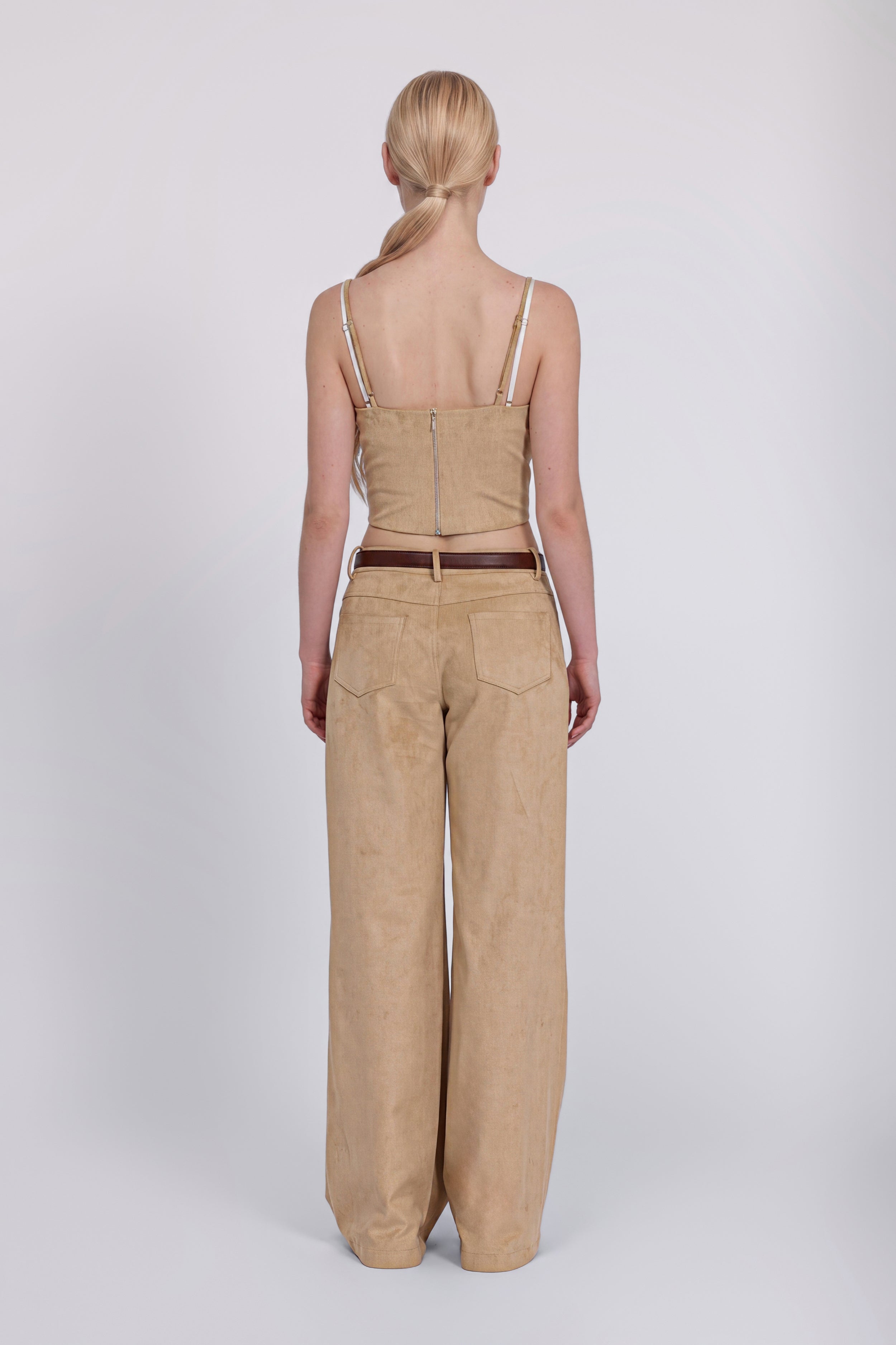 PANTALON FLARE EN SUÉDINE ÉCOLOGIQUE
