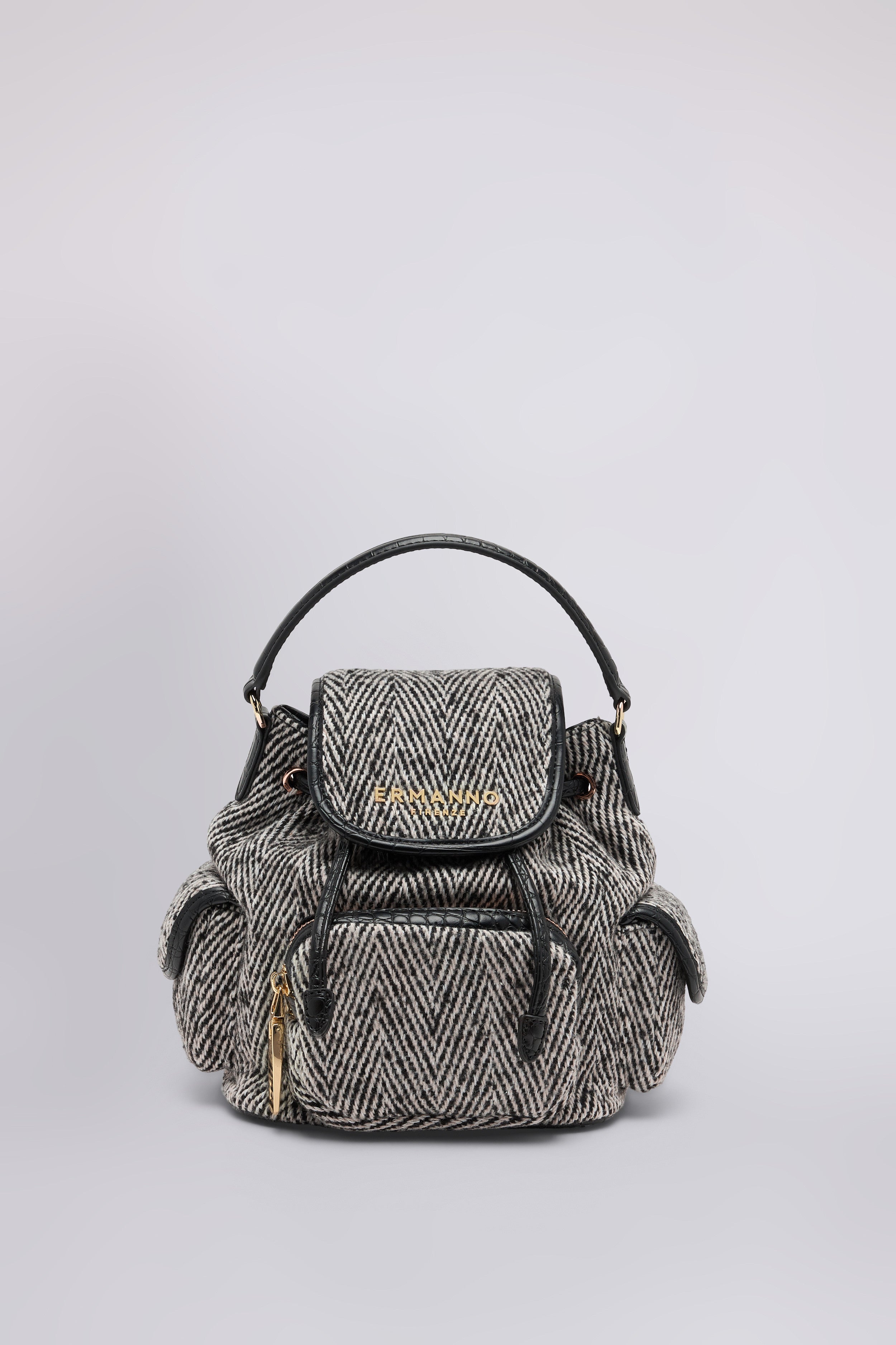SAC À DOS EN TWEED À CHEVALETS