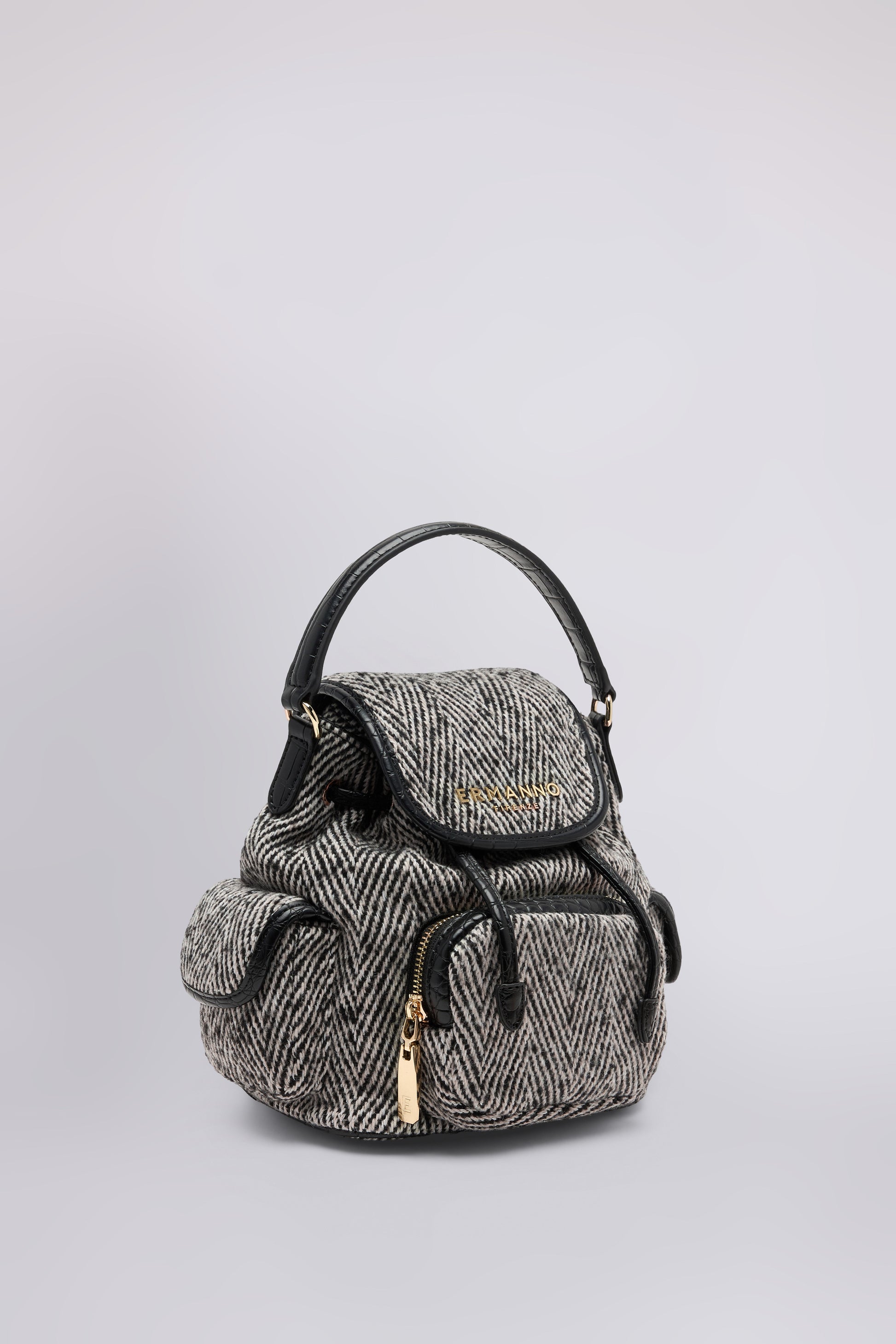 SAC À DOS EN TWEED À CHEVALETS