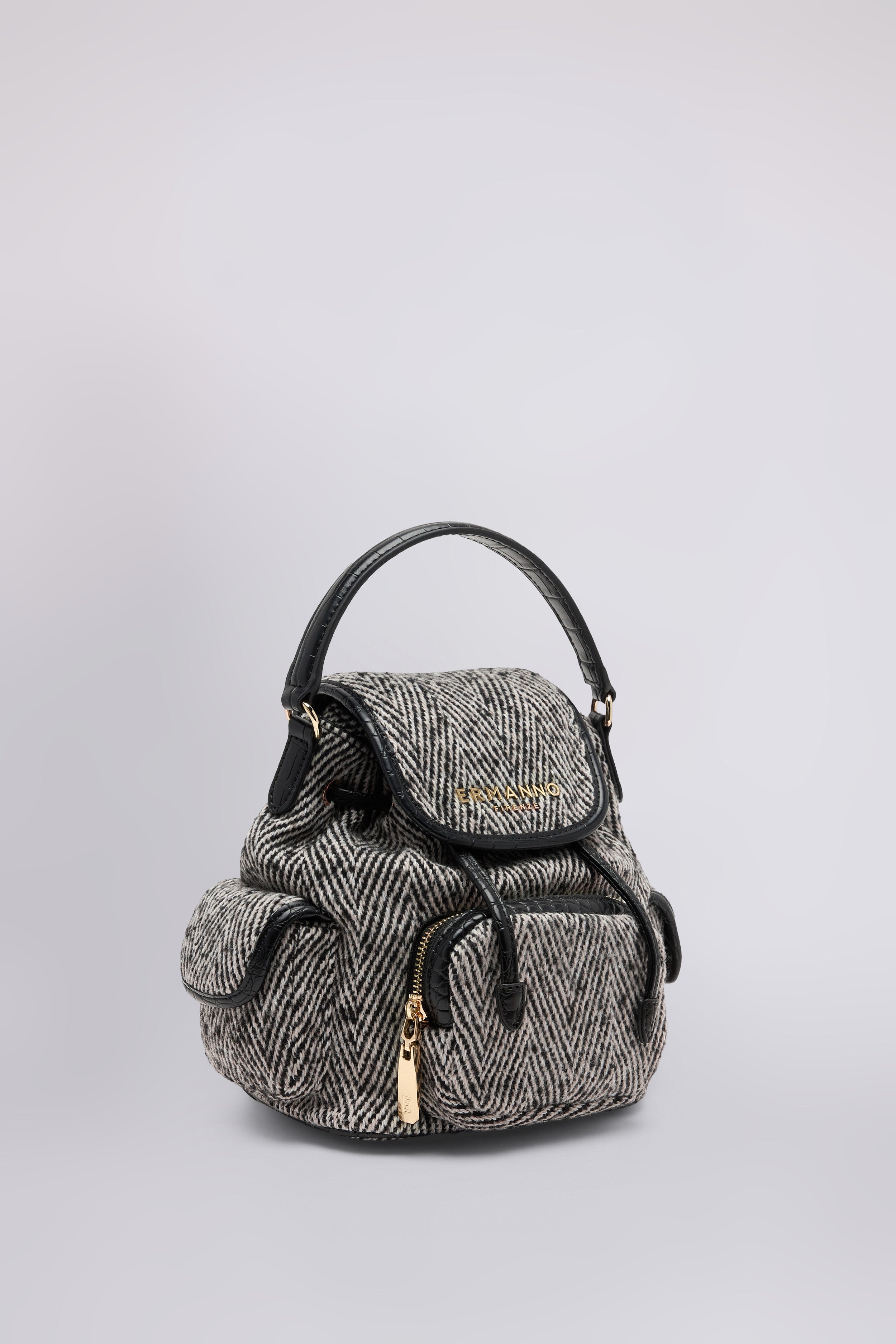 SAC À DOS EN TWEED À CHEVALETS