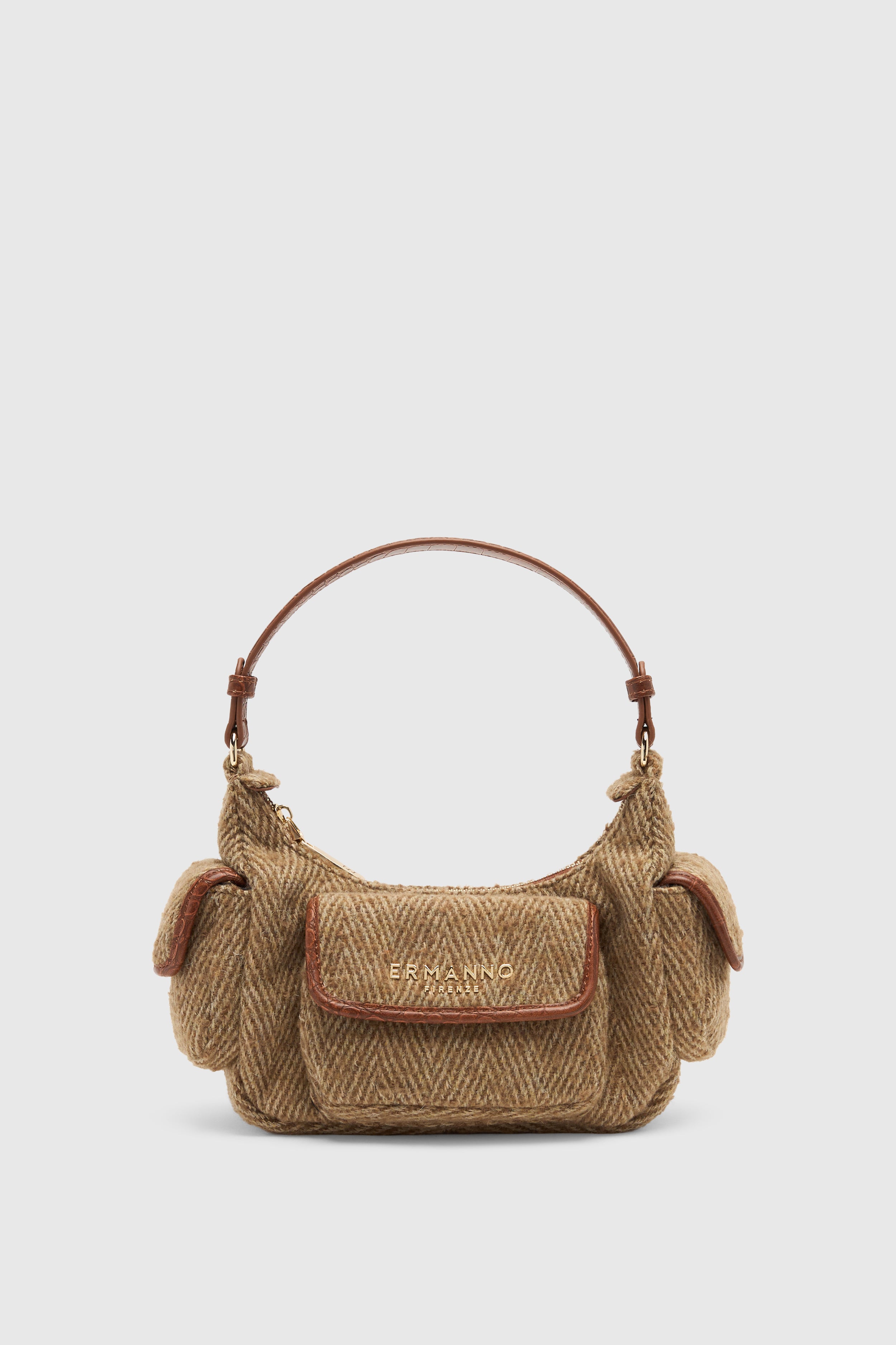 SAC HOBO EN TWEED À CHEVRONS AVEC POCHES