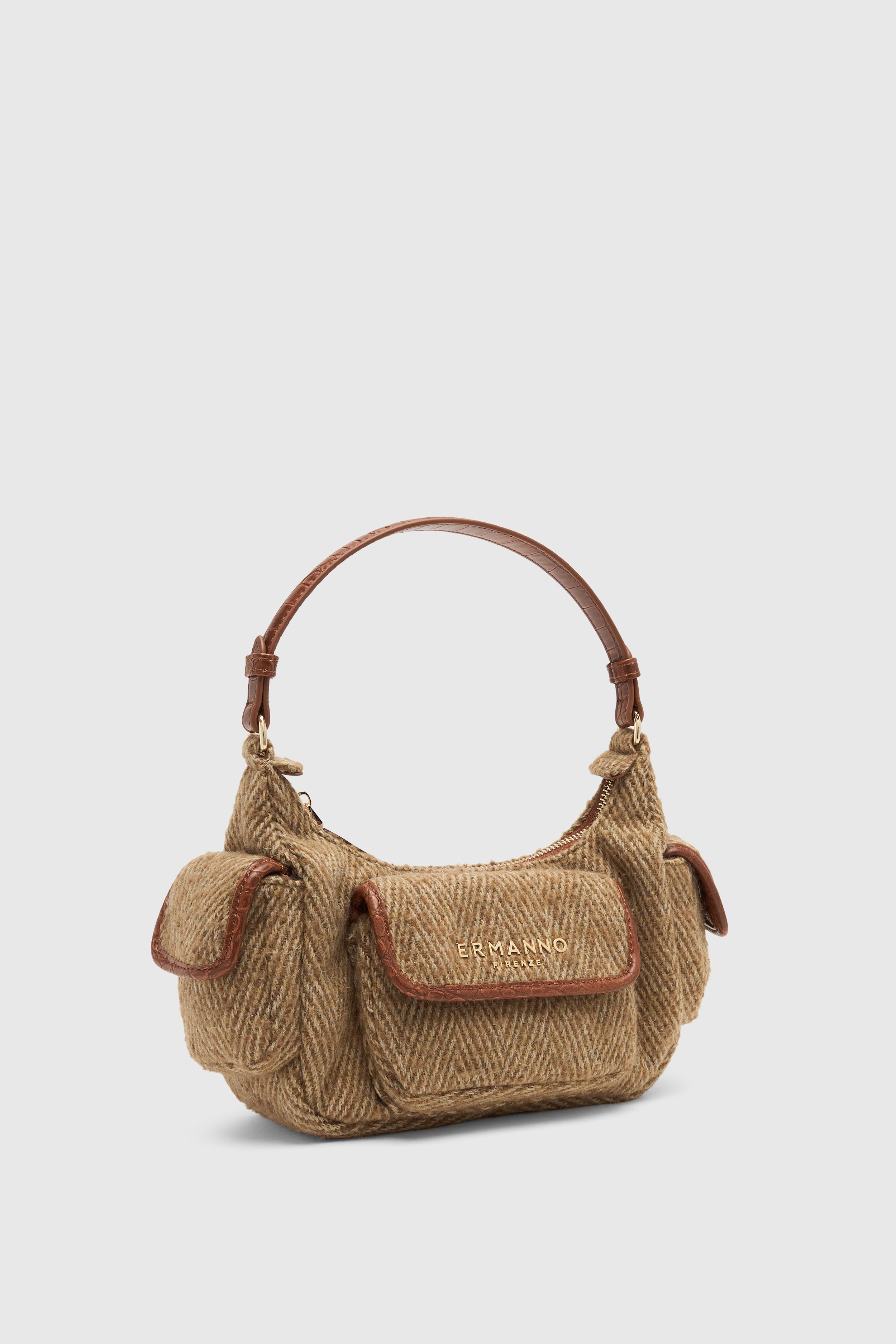 SAC HOBO EN TWEED À CHEVRONS AVEC POCHES