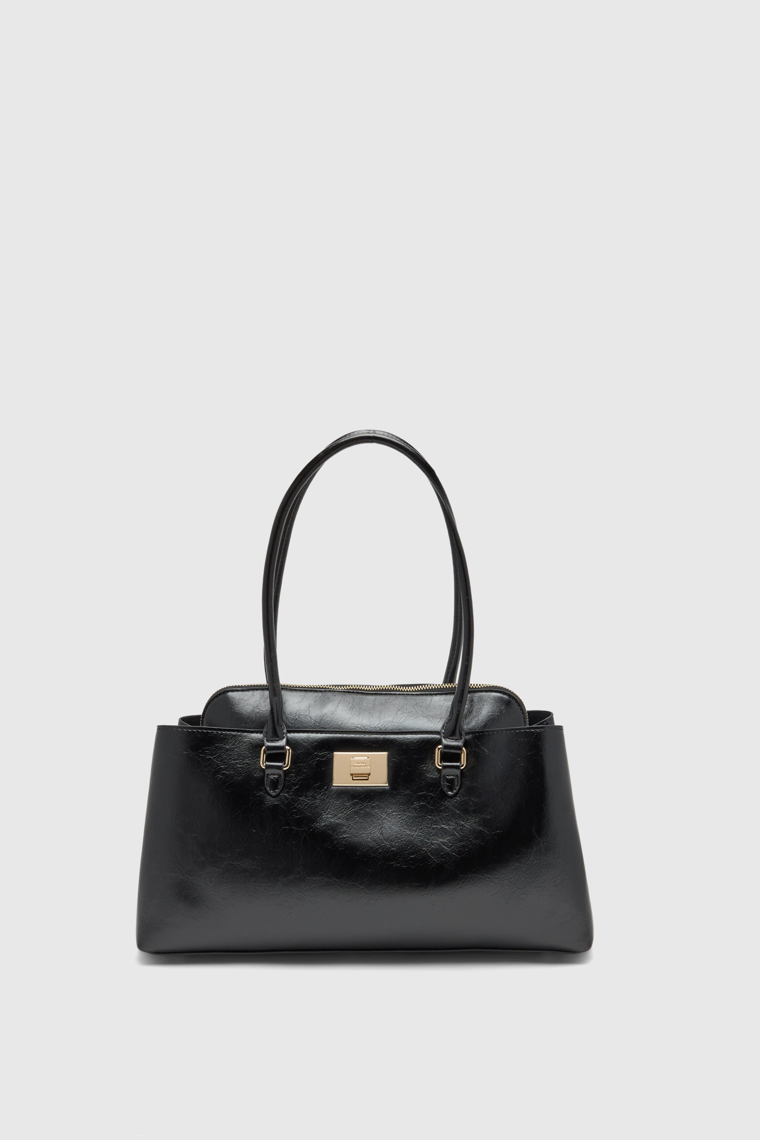 FAUX LEATHER SHOULDER BAG VINTAGE EFFECT