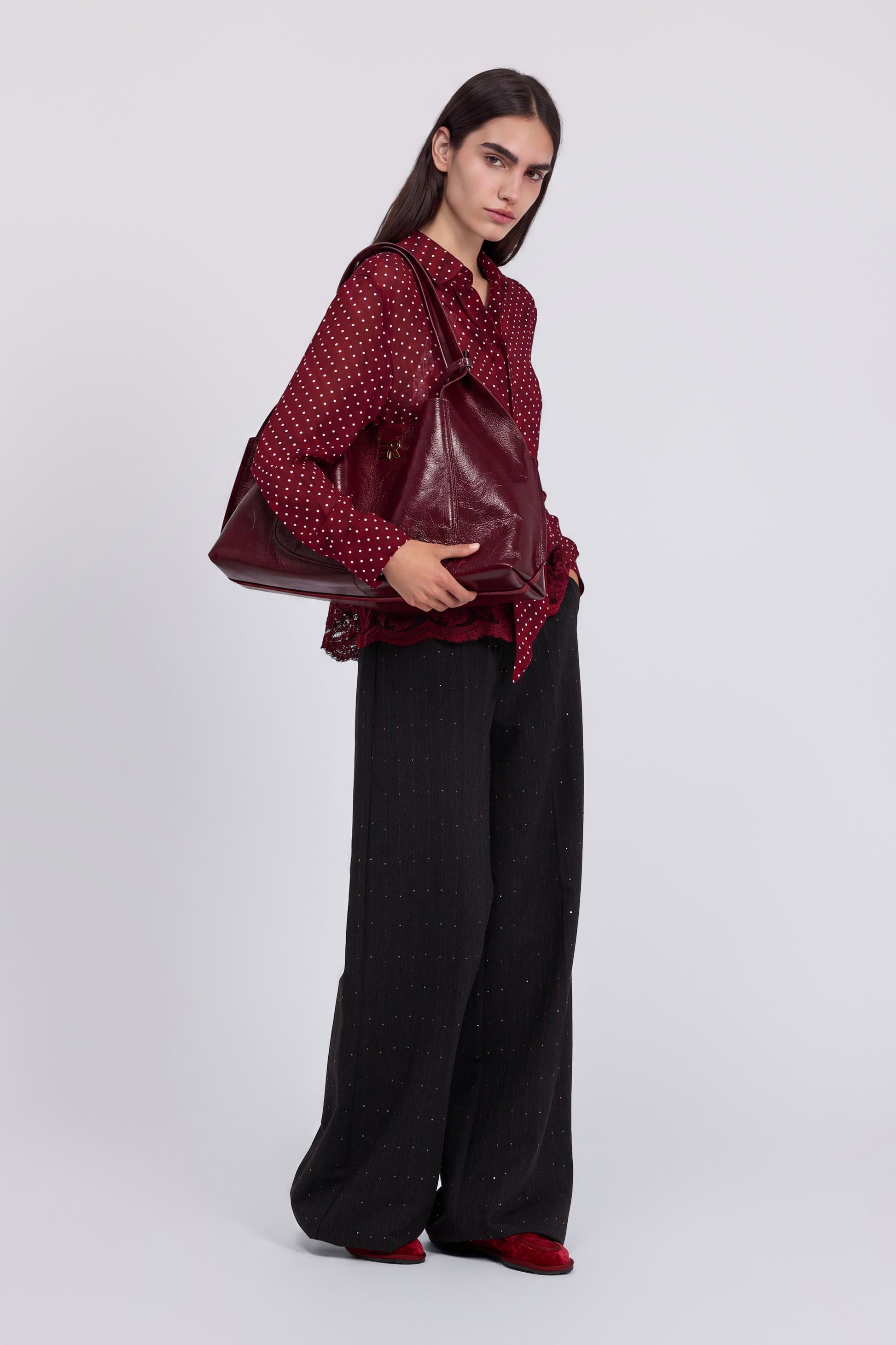 CANDY HOBO GRANDE IN PELLE VINTAGE LUCIDA CON POUCH