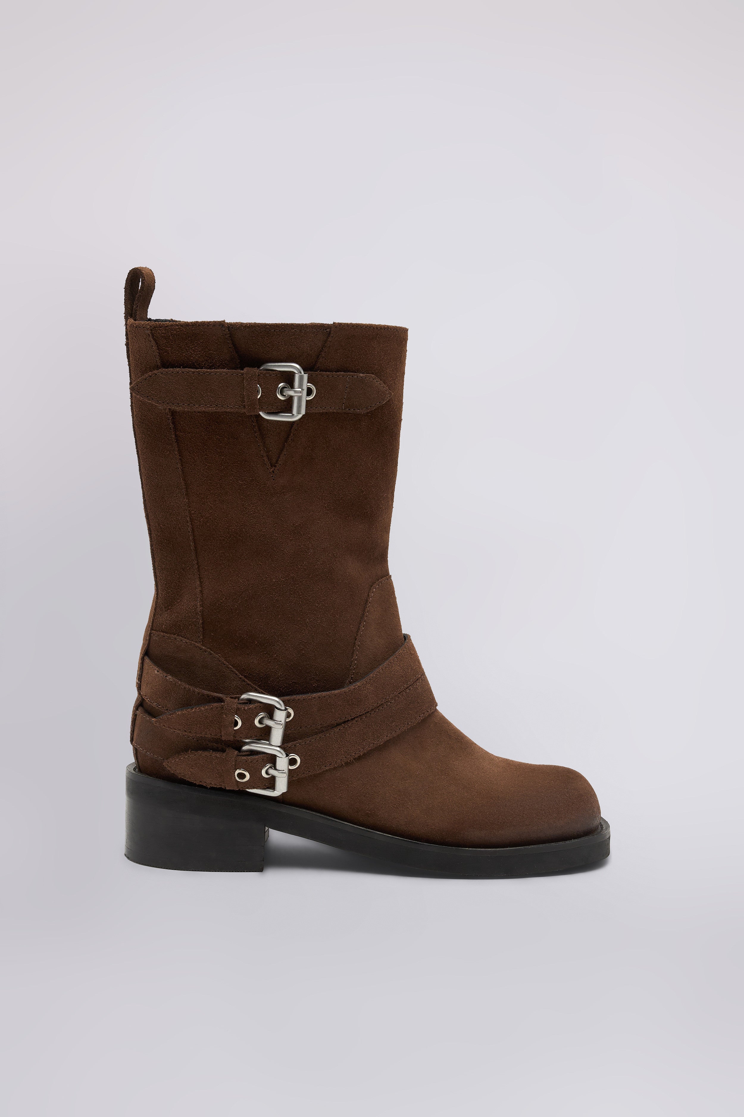 STIVALI BIKER IN SUEDE CON FIBBIE