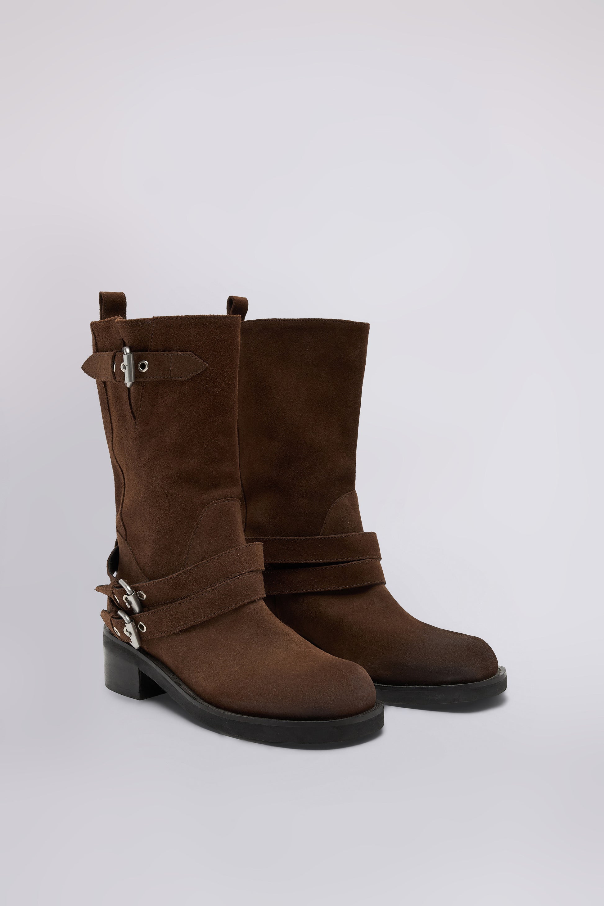 STIVALI BIKER IN SUEDE CON FIBBIE