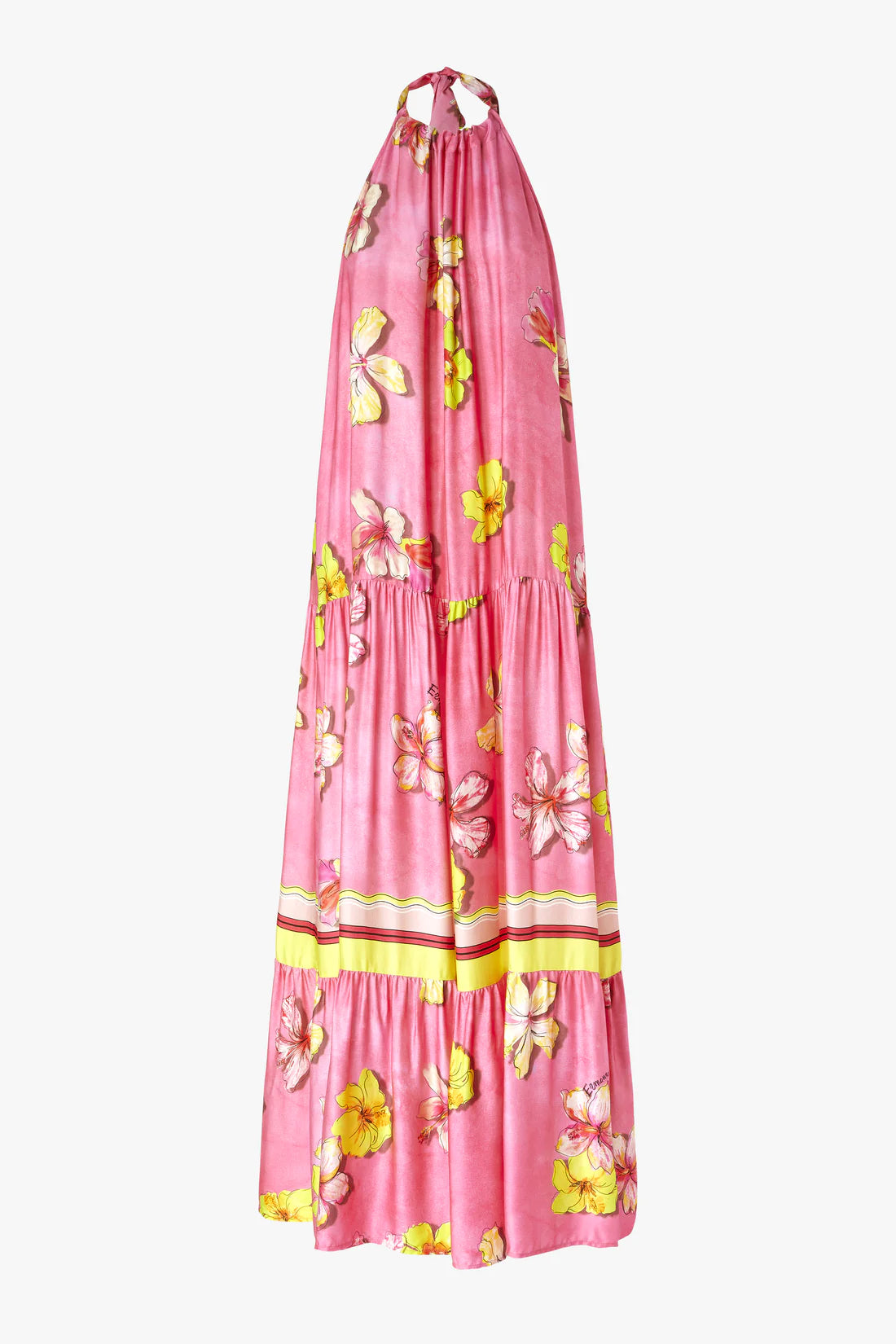 Robe longue à imprimé hibiscus