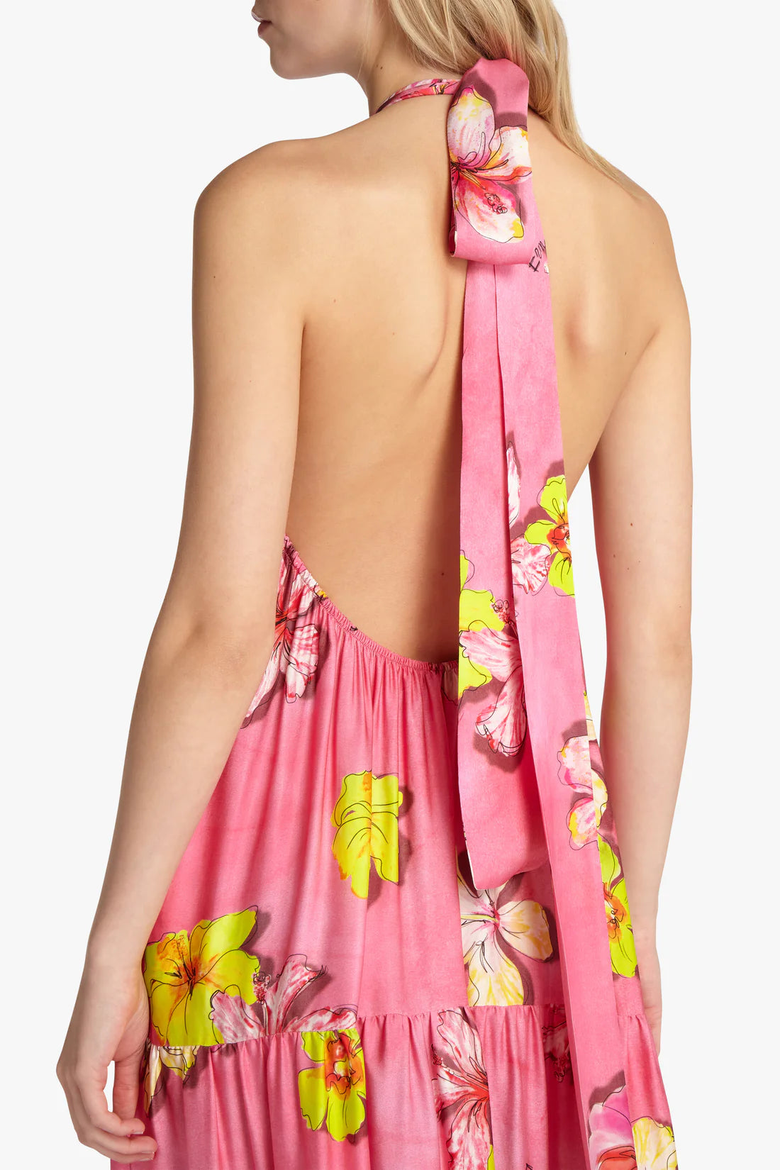 Robe longue à imprimé hibiscus