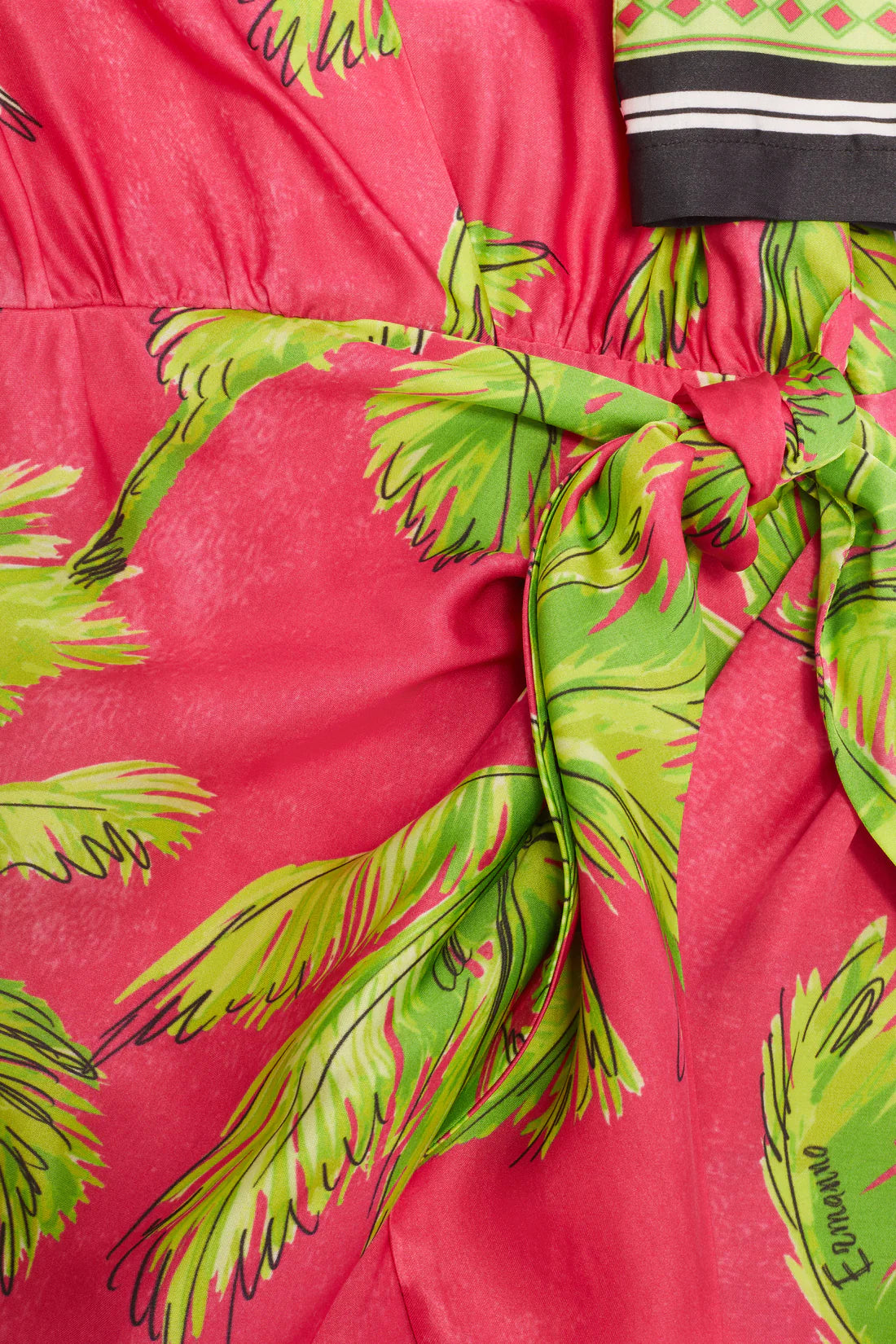 Palm tree-detail wrap dress