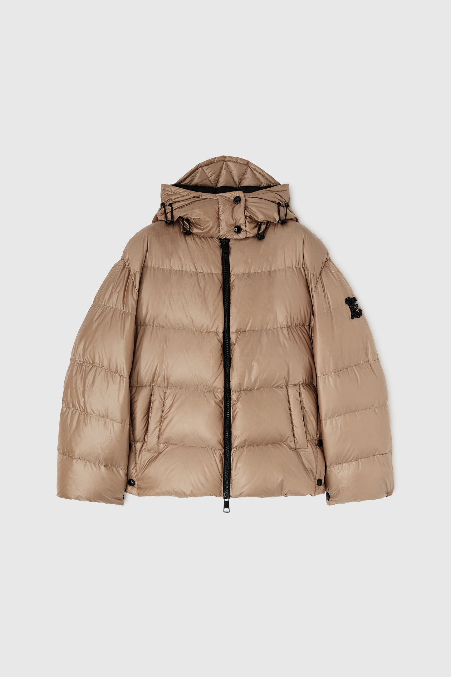 Two-tone down jacket with logo