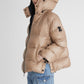 Two-tone down jacket with logo