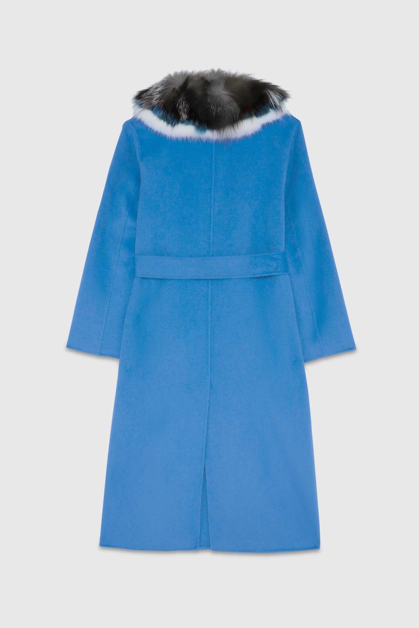 Robe Coat With Fur Trim Collar