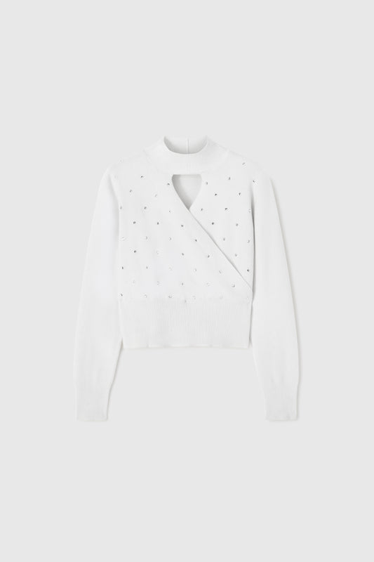 Rhinestone-adorned sweater