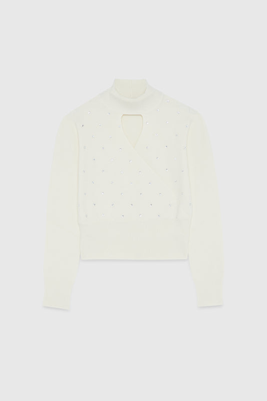 Rhinestone-adorned sweater