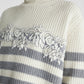 Lace-adorned striped jumper