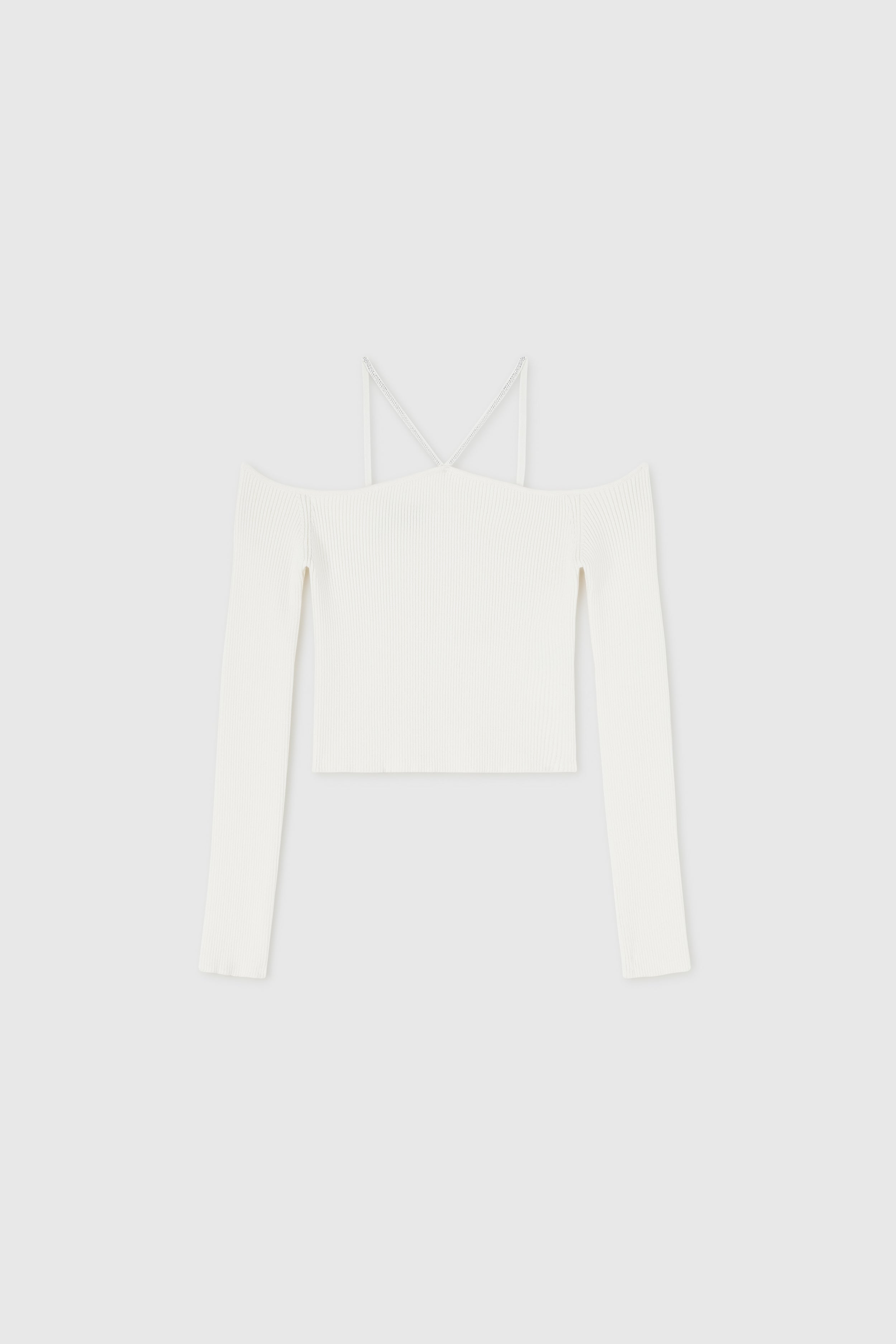 Rhinestone cut-out sweater