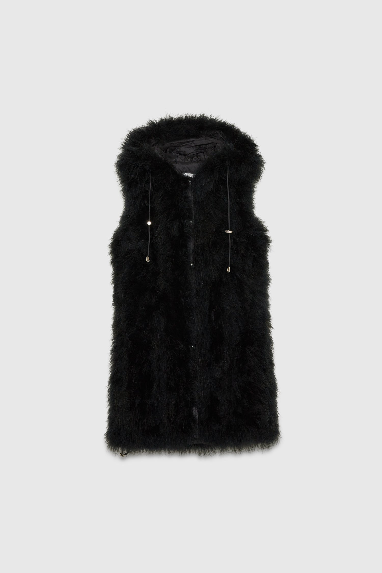 Oversized ostritch leather gilet