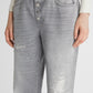 Crystal-adorned cotton jeans